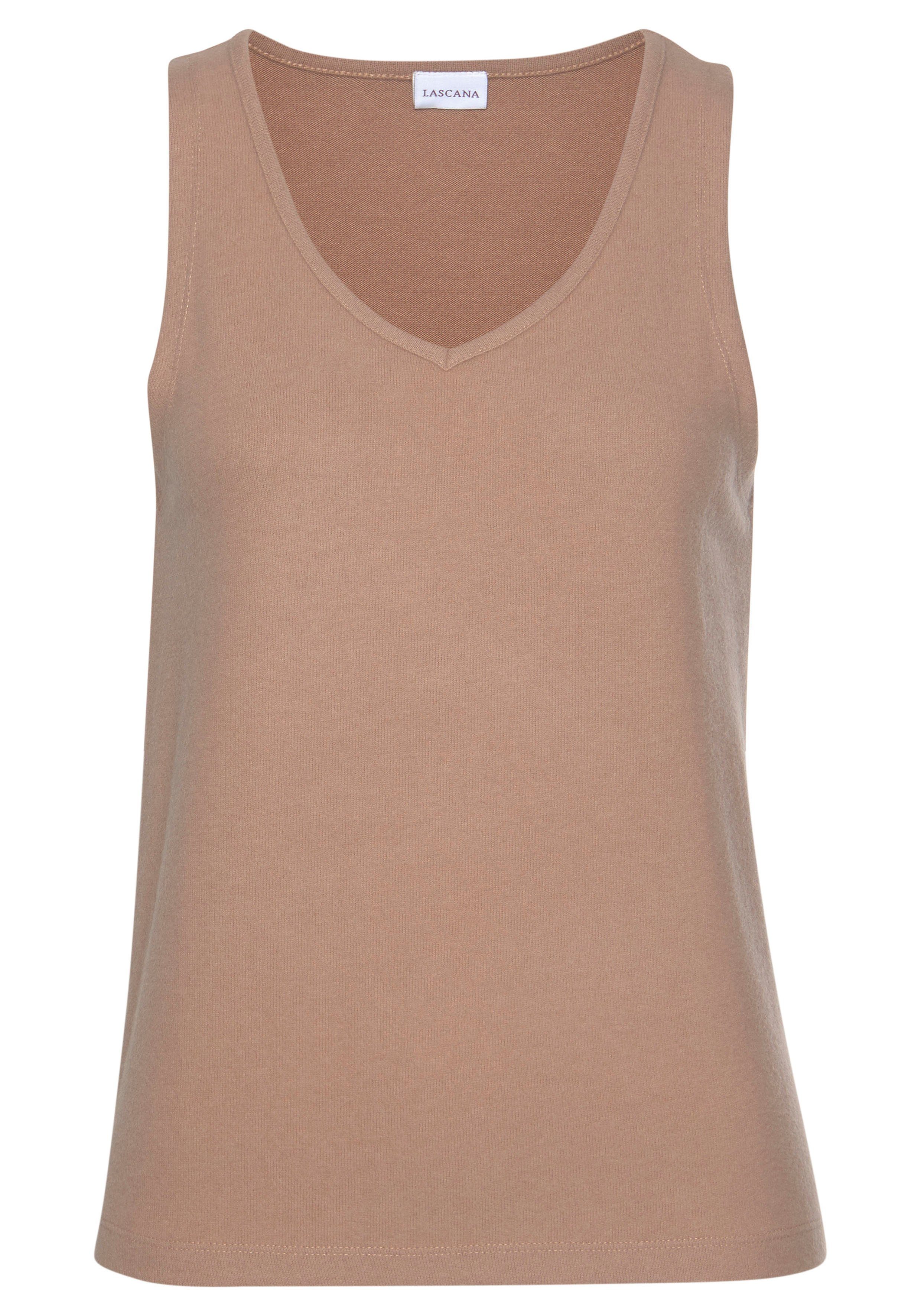 Lascana Gebreide top met brede banden, loungewear
