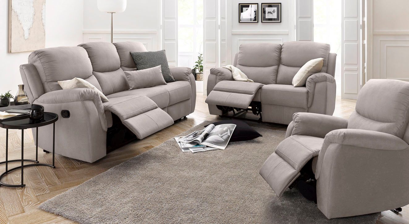 ATLANTIC home collection 3-zitsbank Diana met relaxfunctie en binnenvering, hoge belastbaarheid