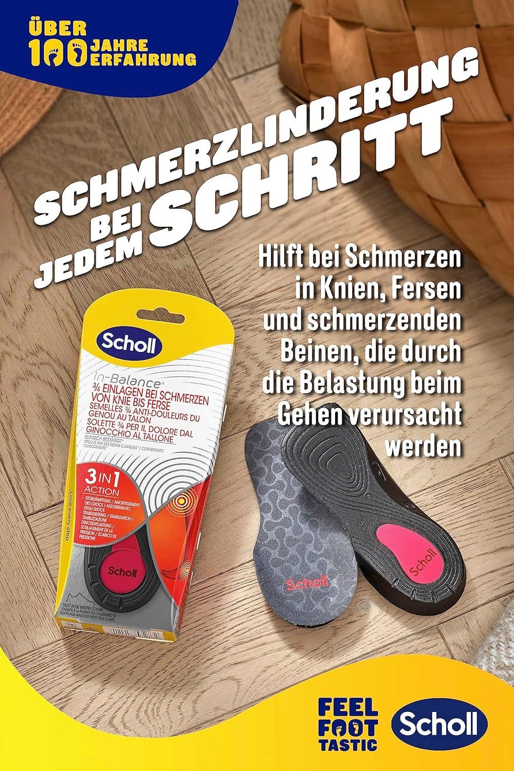 Scholl Inlegzolen In-Balance 3/4 bij pijn van knie tot hiel