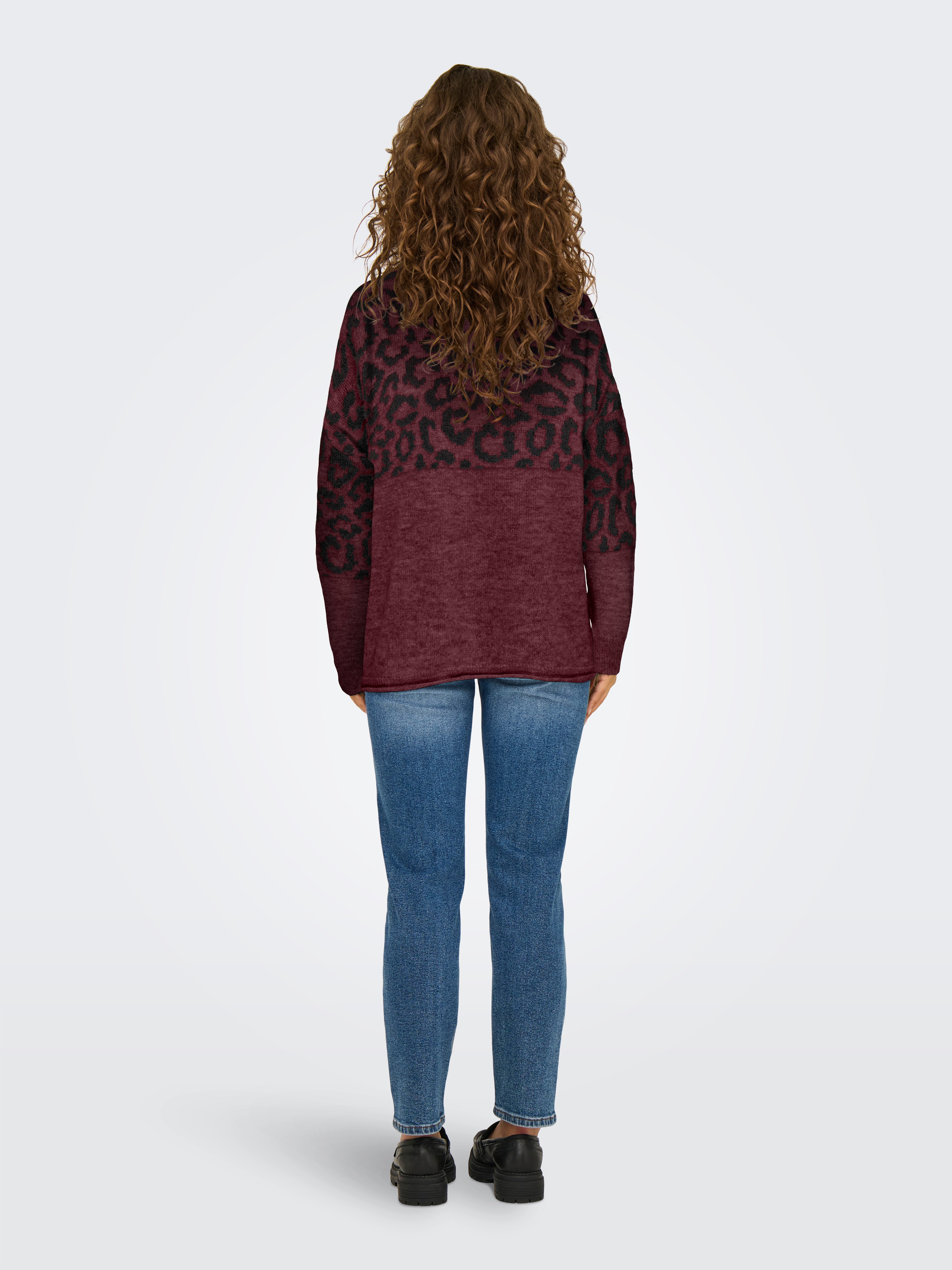 Only Trui met ronde hals ONLJADE ANIMAL LS O-NECK NOOS KNT