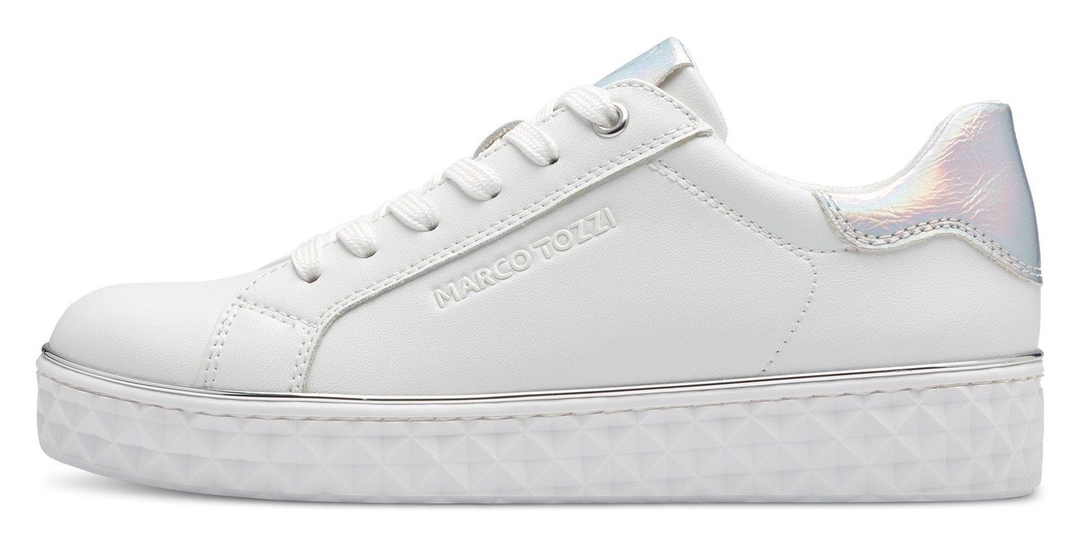 Marco Tozzi Plateausneakers met mooie metallic-details, vrijetijdsschoen, lage schoen, veterschoen