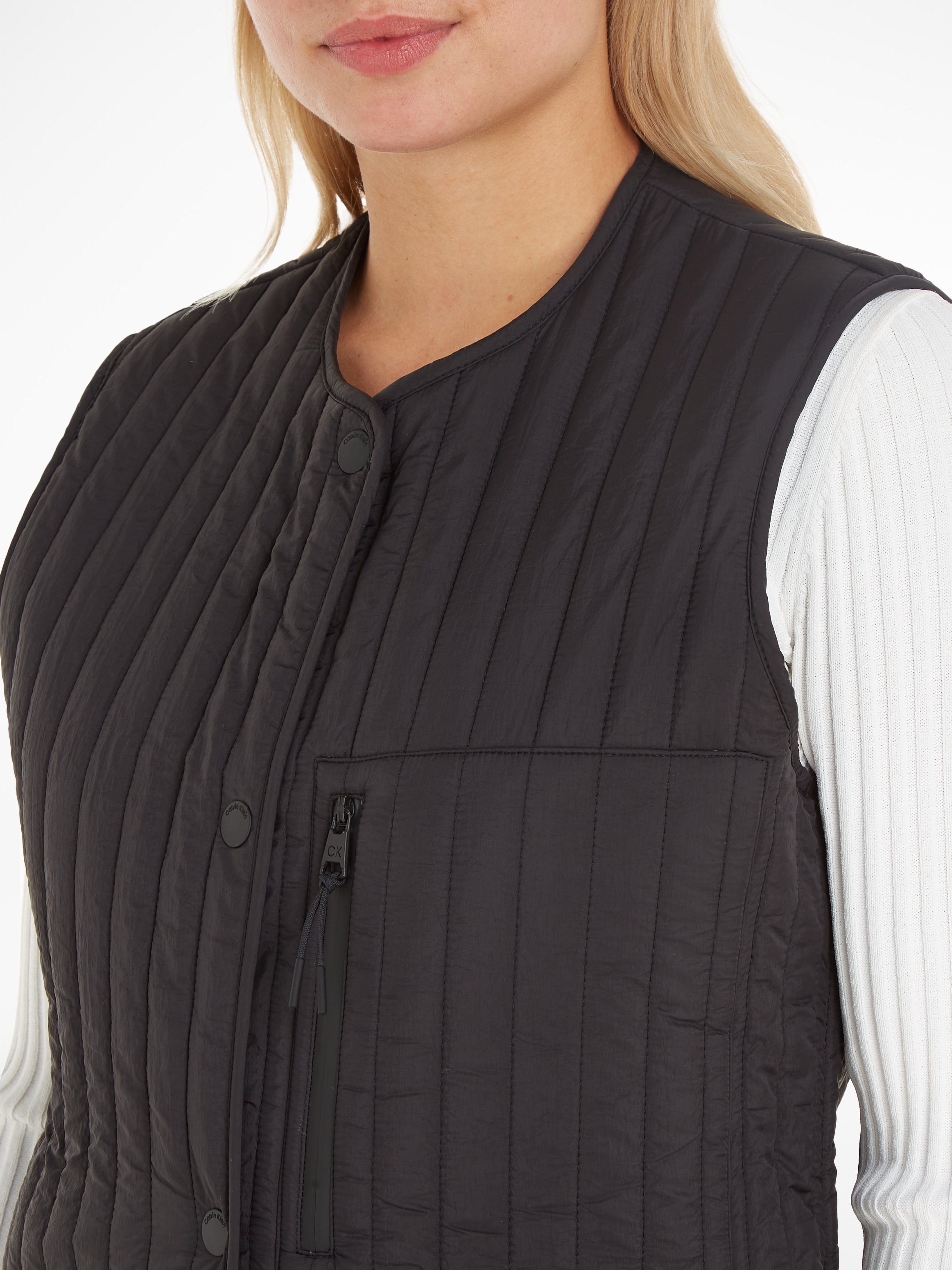 Calvin Klein Bodywarmer LW VERTICAL QUILTED LONG VEST