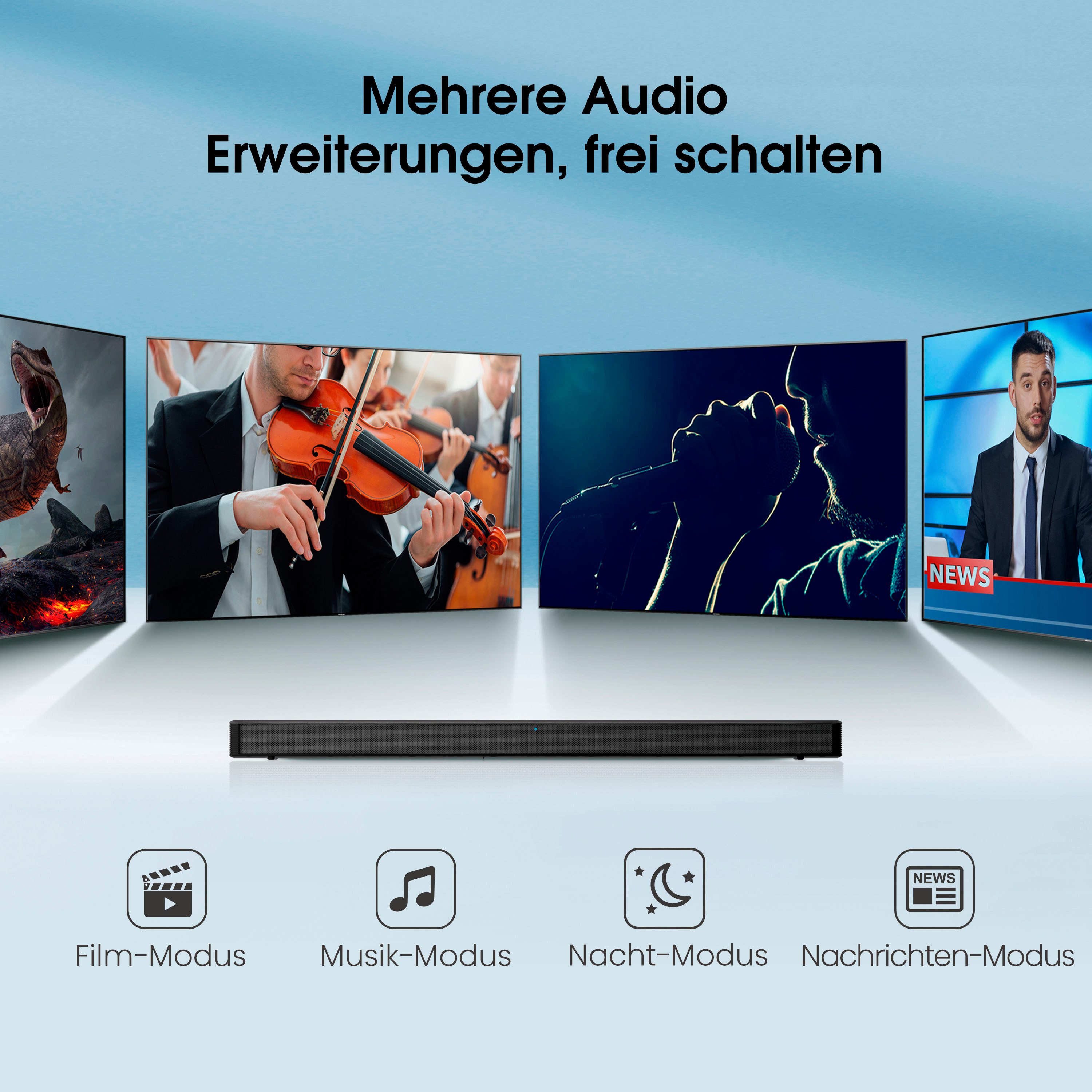 Hisense Soundbar HS205G 2.0 Kanal Soundbar, 120 Watt, zwart