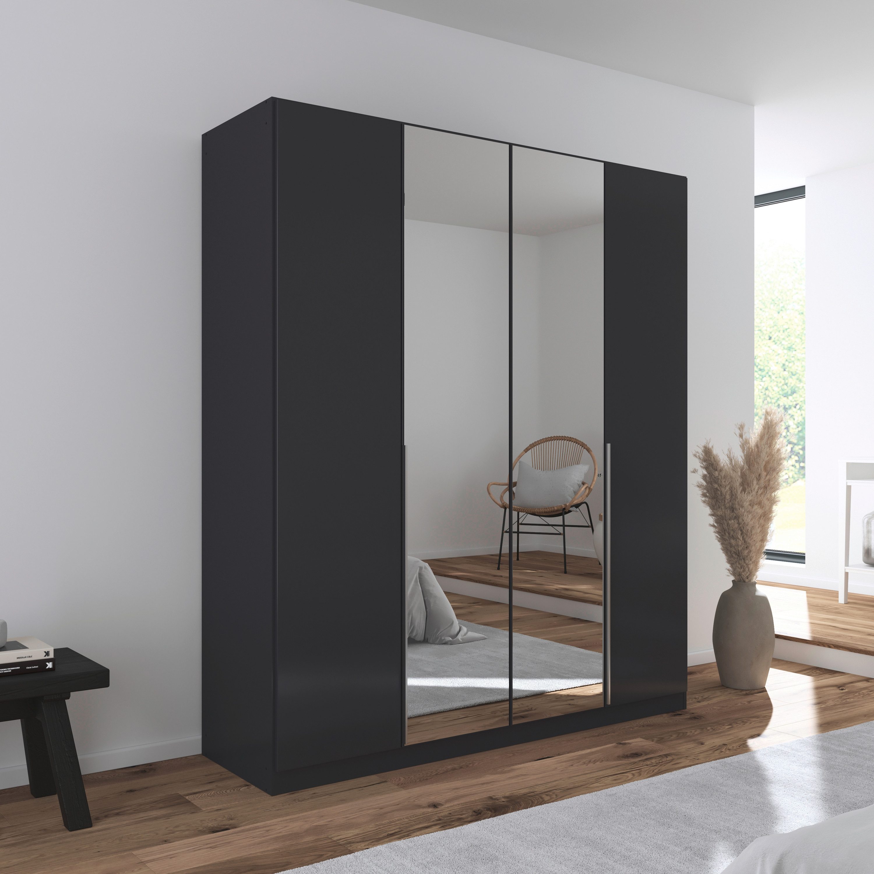 rauch Draaideurkast Kledingkast kast garderobe AGORDO met decor- of hoogglansfront doordachte binnenuitrusting, in 6 breedtes en 2 hoogtes made in germany