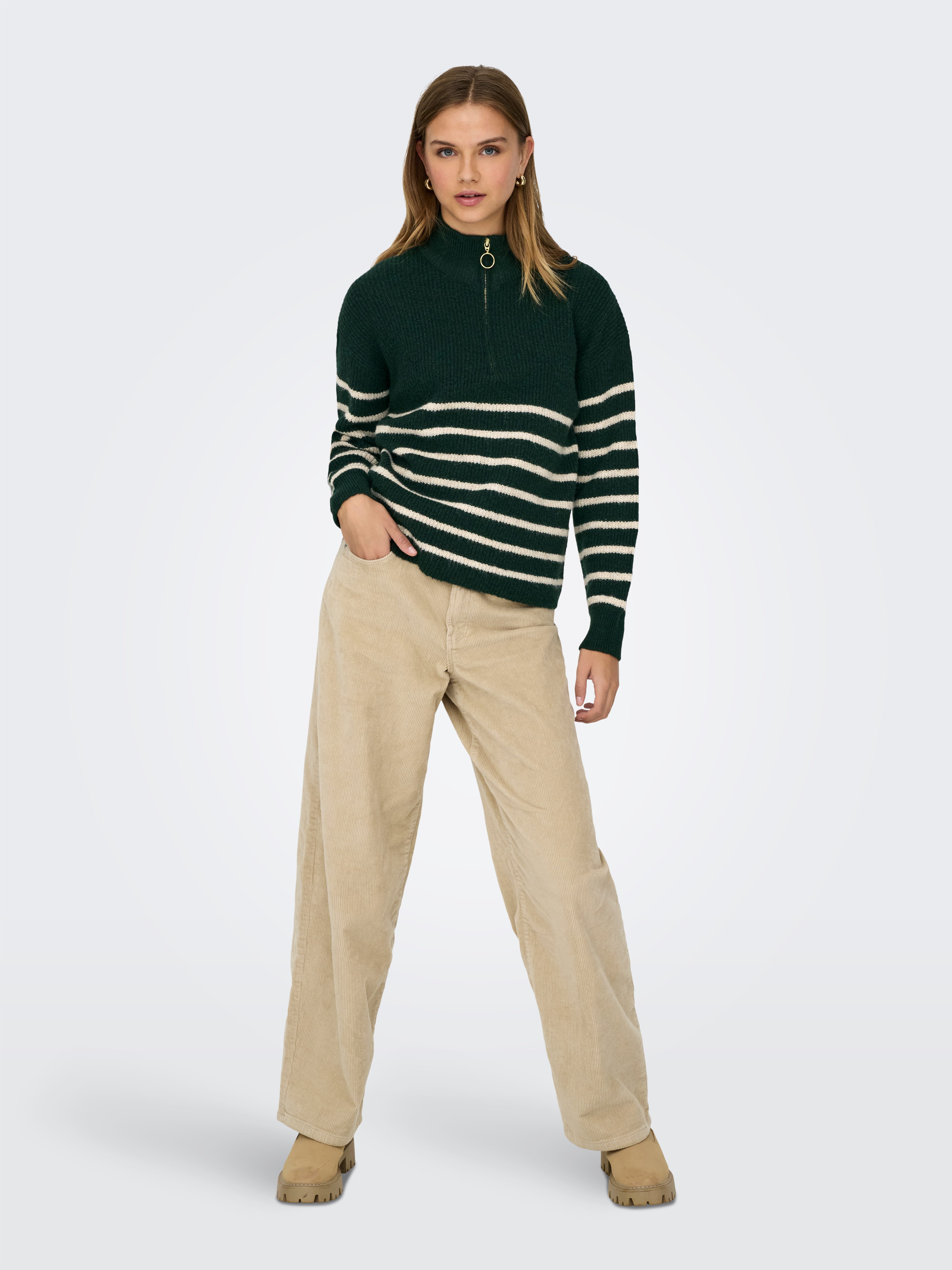 Only Gebreide trui ONLTOKYO L/S ZIP PULLOVER KNT NOOS