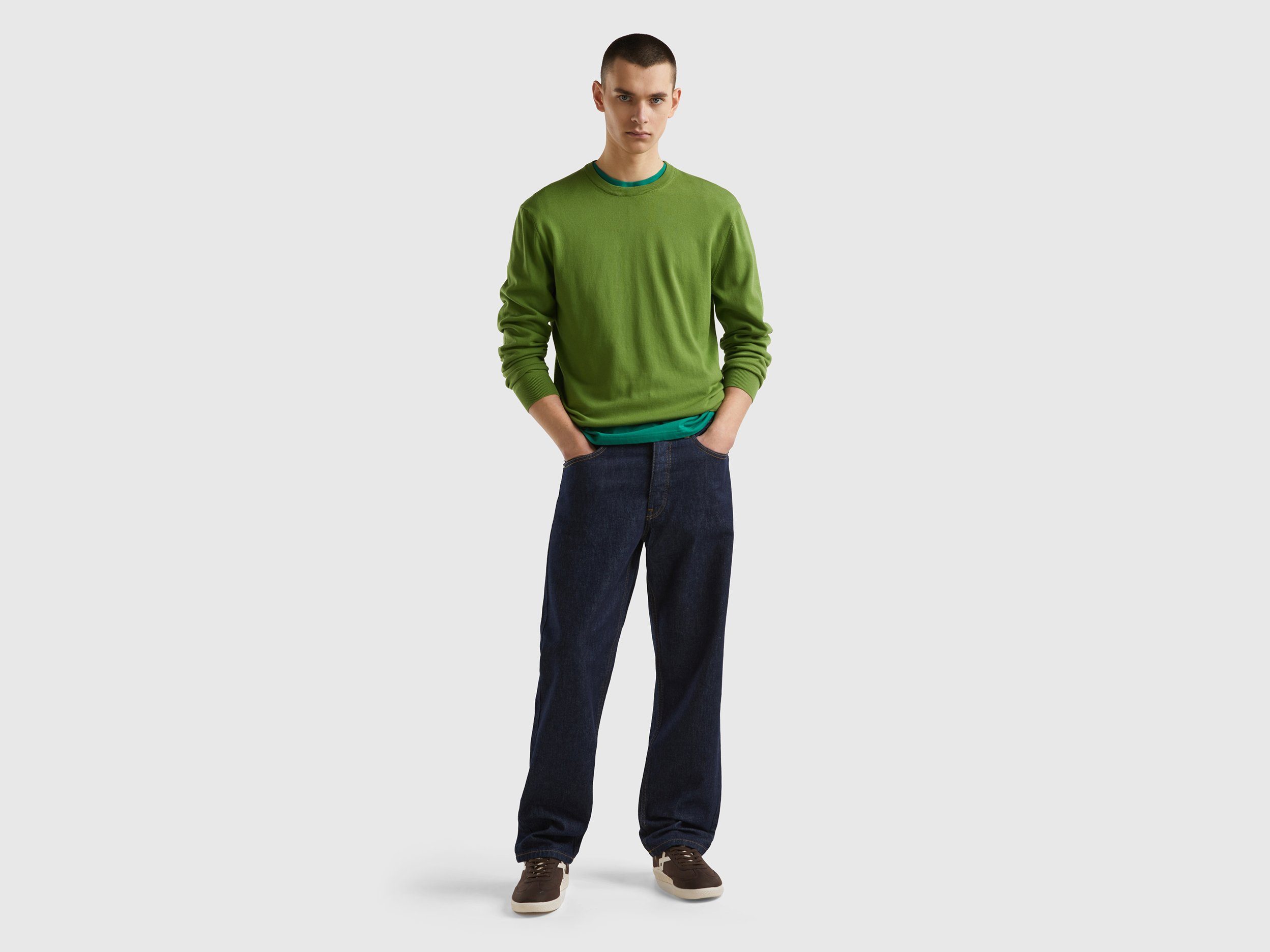 United Colors of Benetton Trui met ronde hals met merklabel