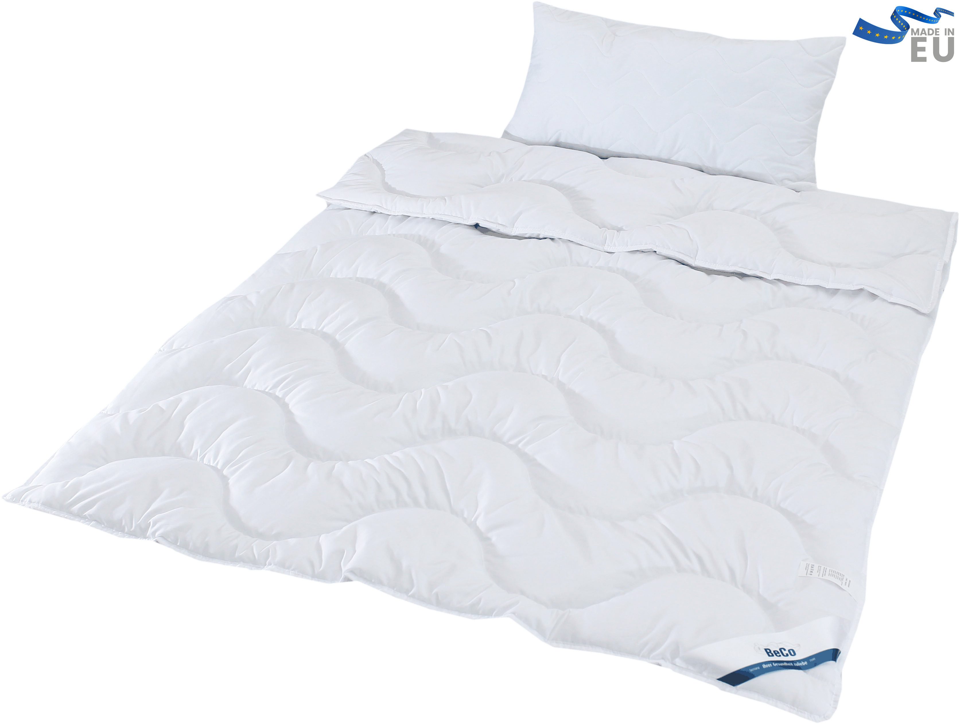 Beco Dekbed + hoofdkussen Sale, 2-Tlg. Set Dekbed in 135x200 en kussen in 40x80 cm (voordeelset)