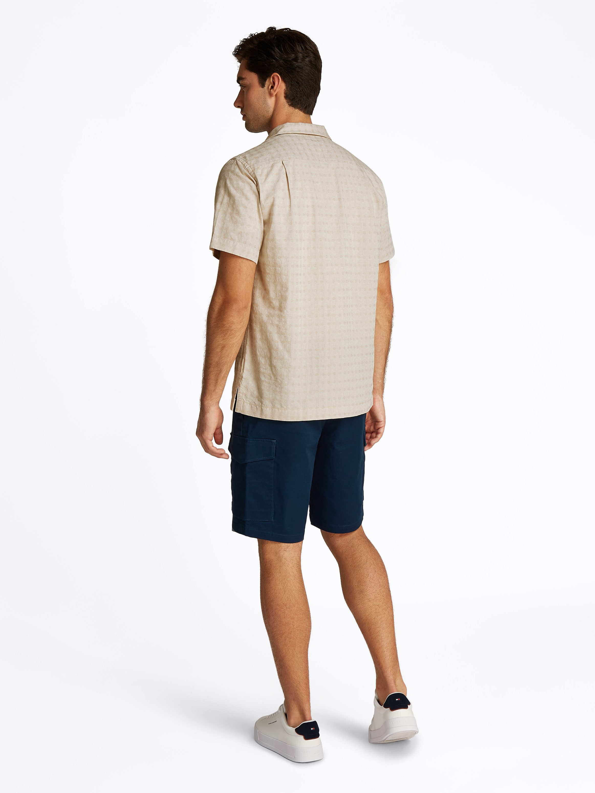 Tommy Hilfiger Overhemd met korte mouwen COTTON LINEN DOBBY SS RF SHIRT