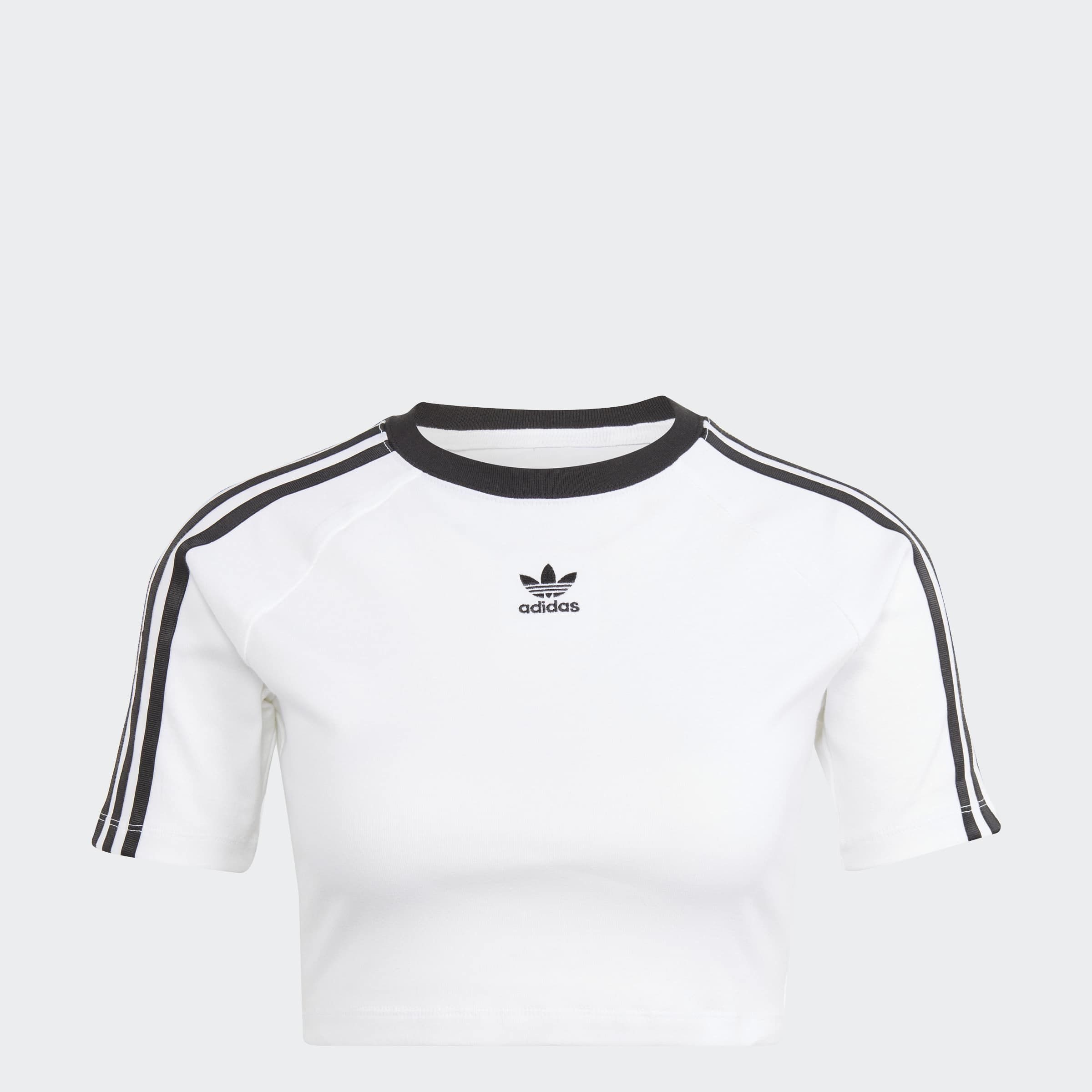 adidas Originals T-shirt 3 S BABY TEE Cropped drie-strepen shirt
