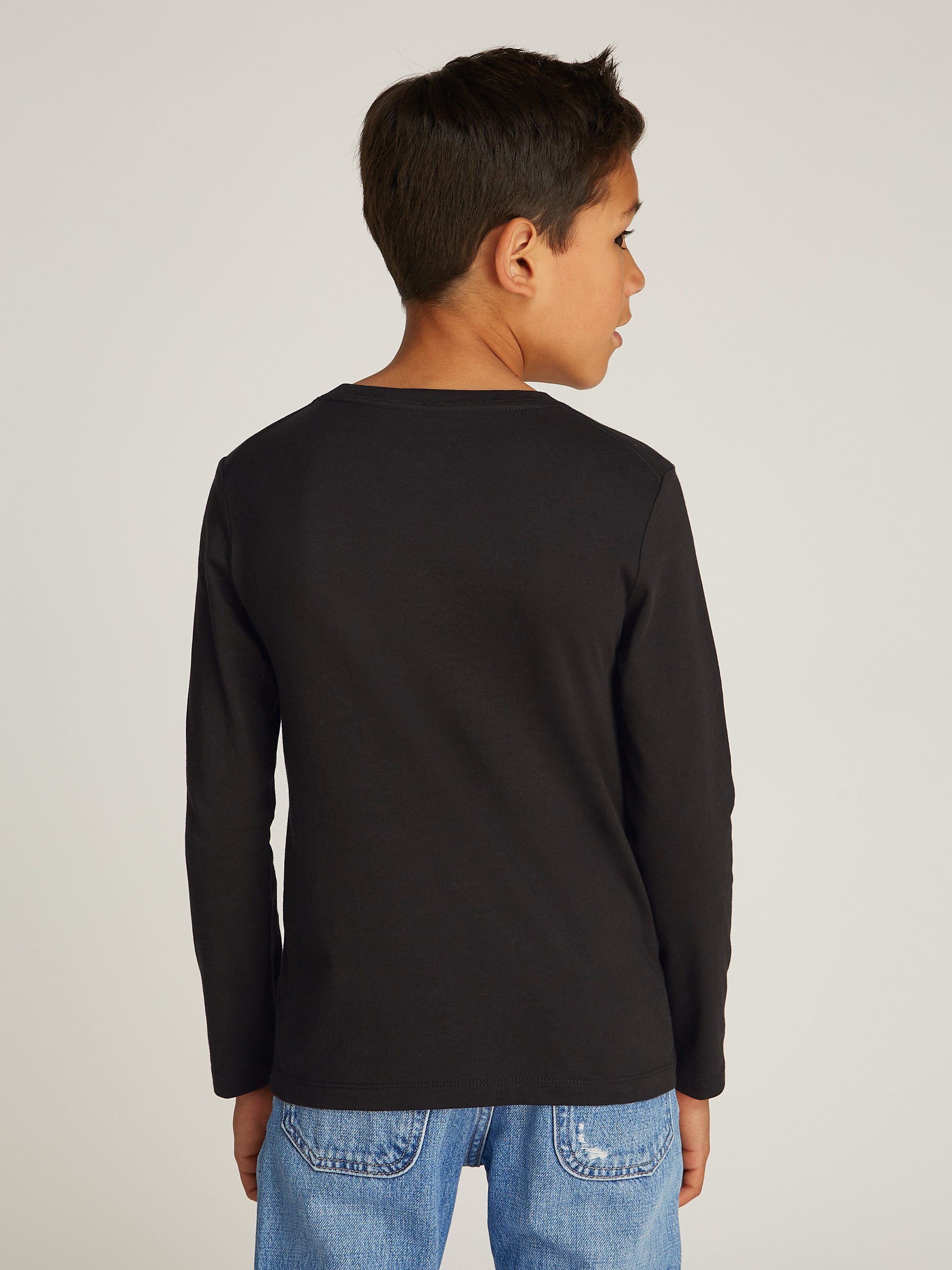 Calvin Klein Shirt met lange mouwen Chest Monologo Ls T-Shirt voor kinderen tot 16 jaar en met logo-opdruk