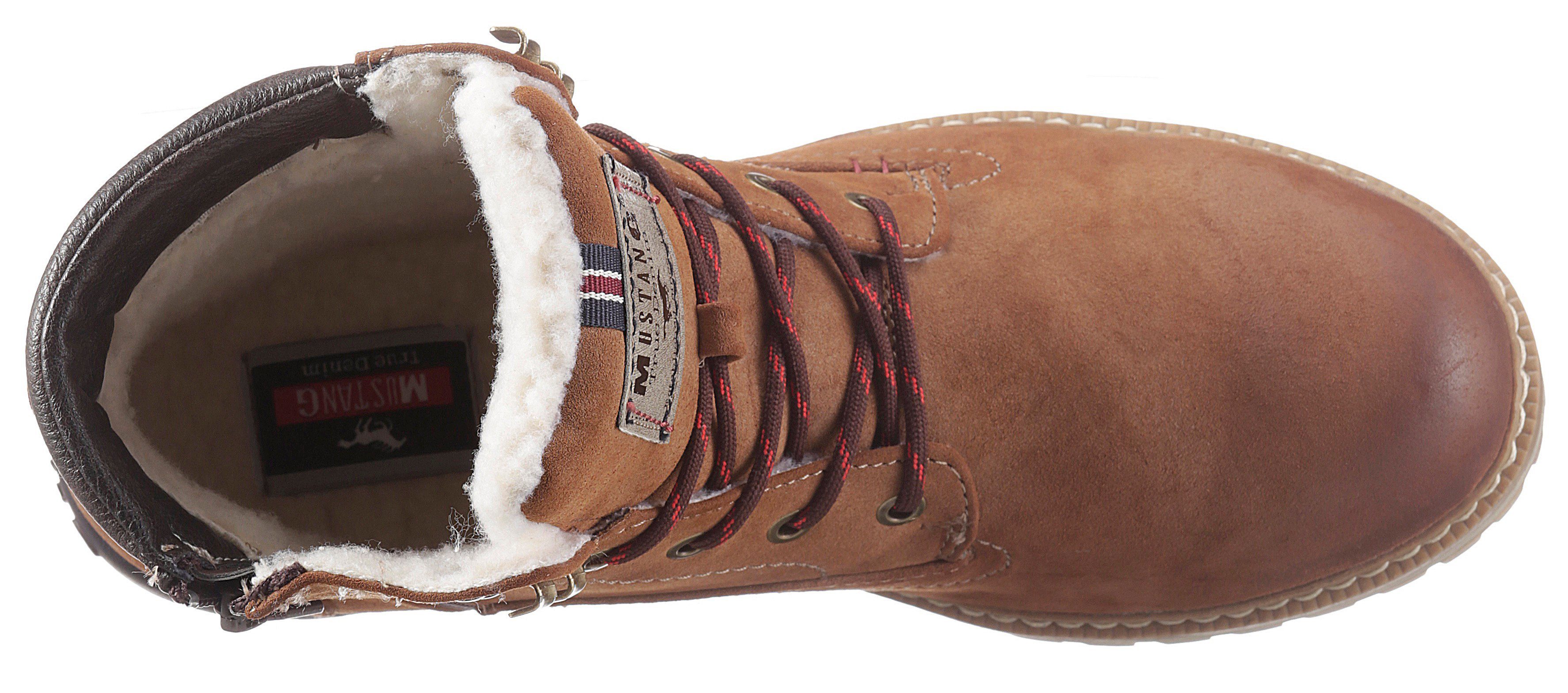 Mustang Shoes Winterlaarzen lace-up boots, ankle boots, worker boots, contrast trim, logo patch