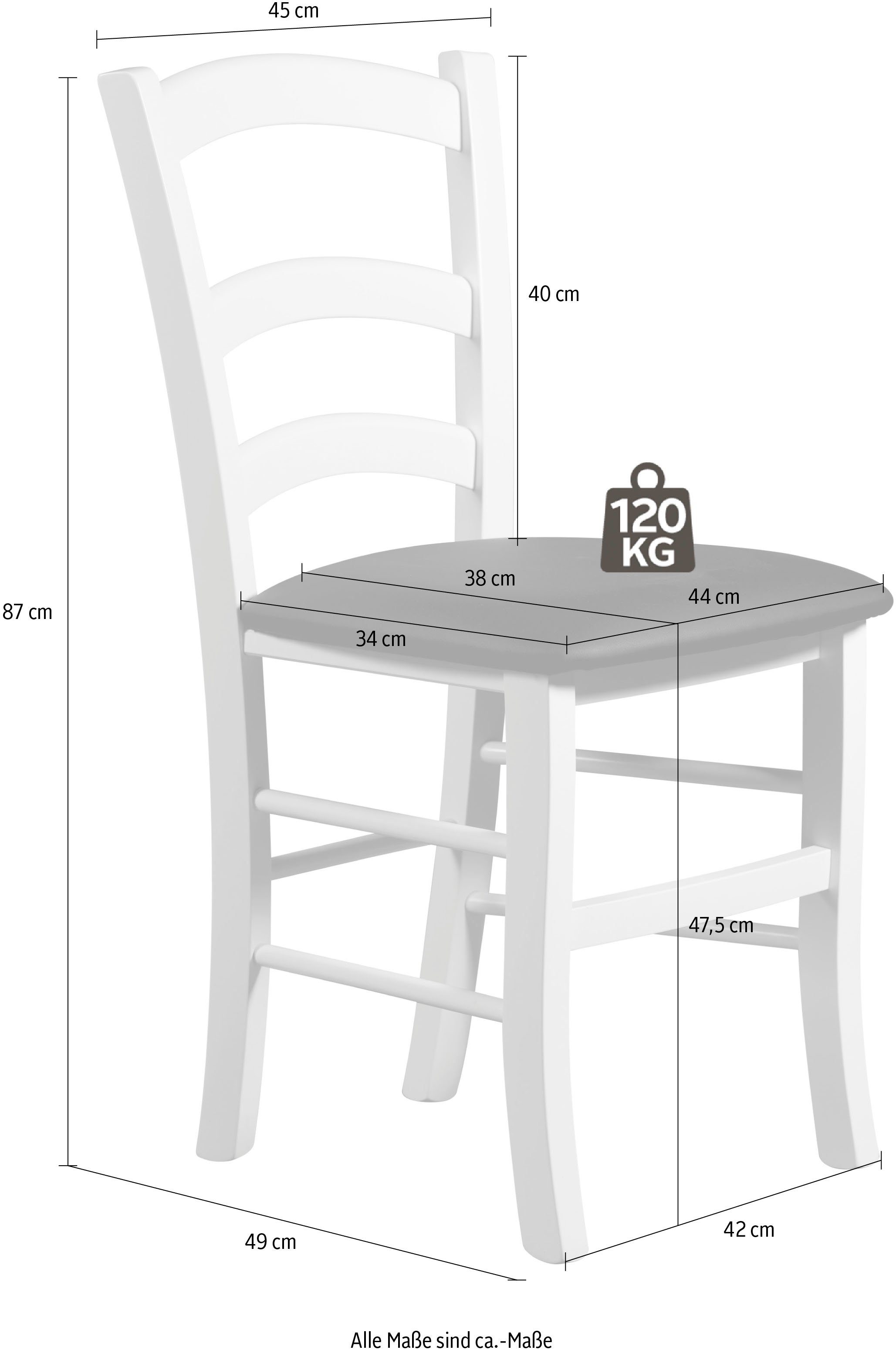 Home affaire Eetkamerstoel Super Paesana Massief beukenhout overtrokken met kunstleer (set, 2 stuks)
