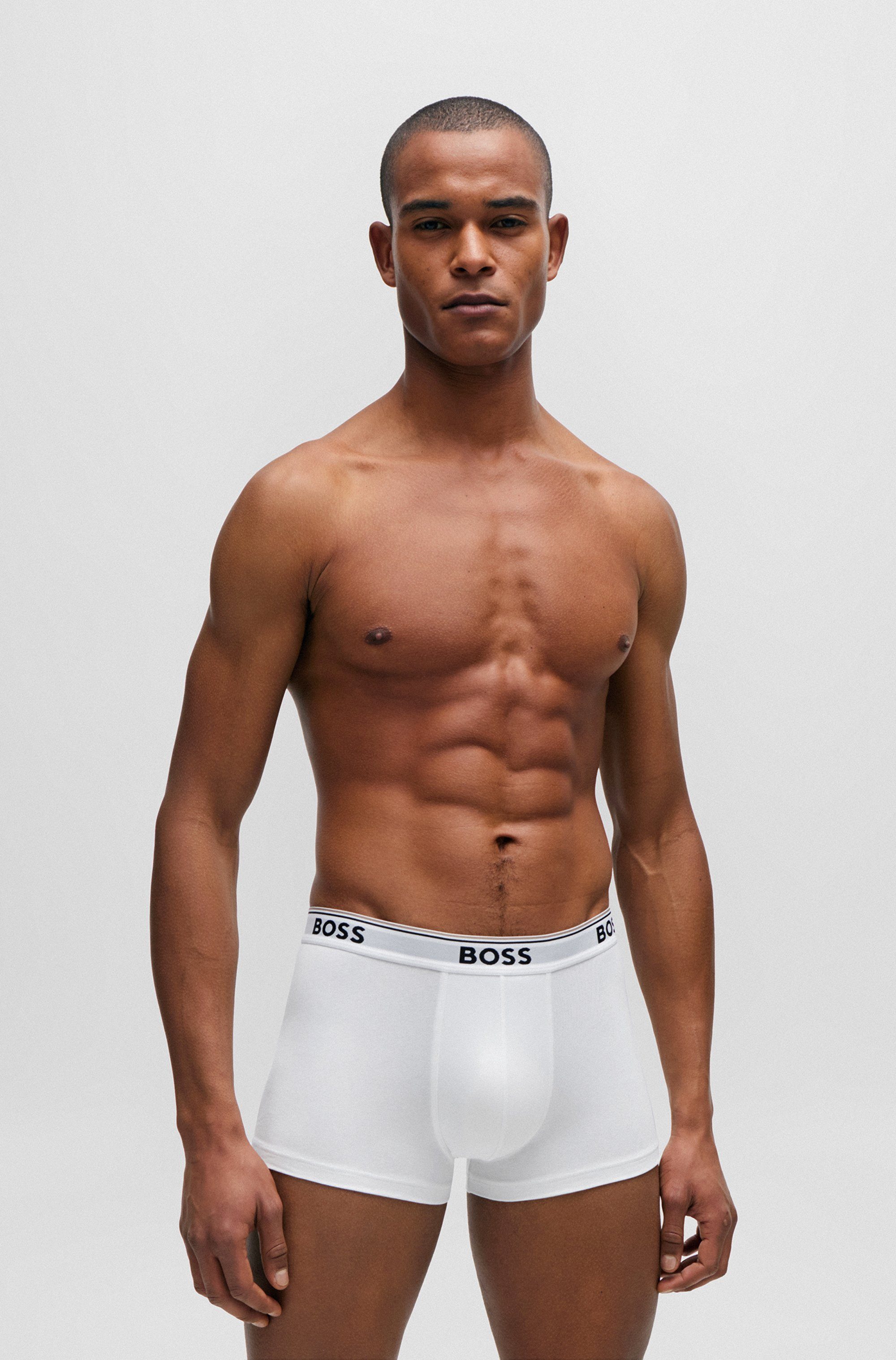 BOSS Boxershort TRUNK 3 PACK BOSS opdruk op de tailleband (3 stuks)
