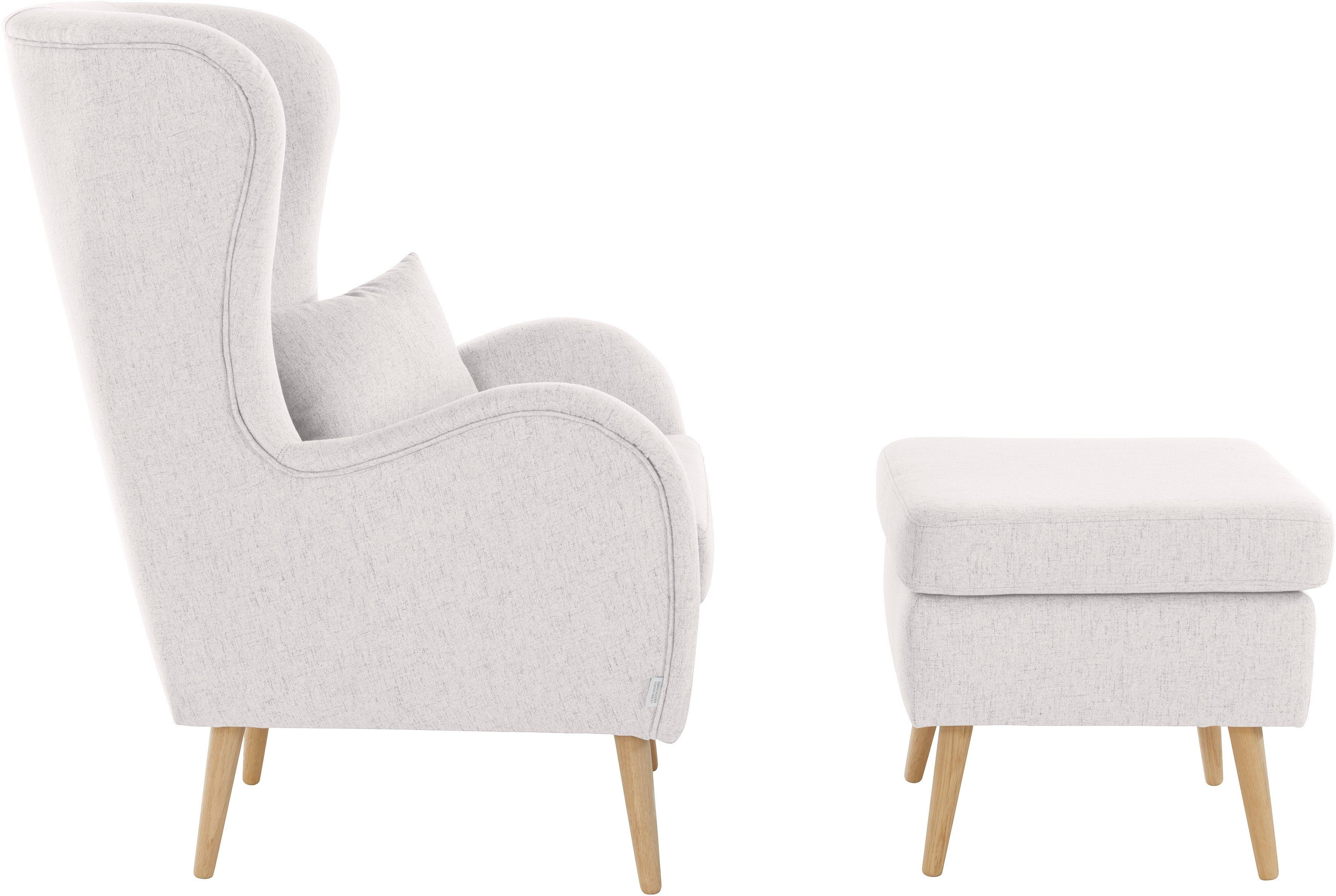 Guido Maria Kretschmer Home&Living Fauteuil Sallito, TV-stoel, oorfauteuil met Hocker, in veel stofkwaliteiten, ook in fluweelcord