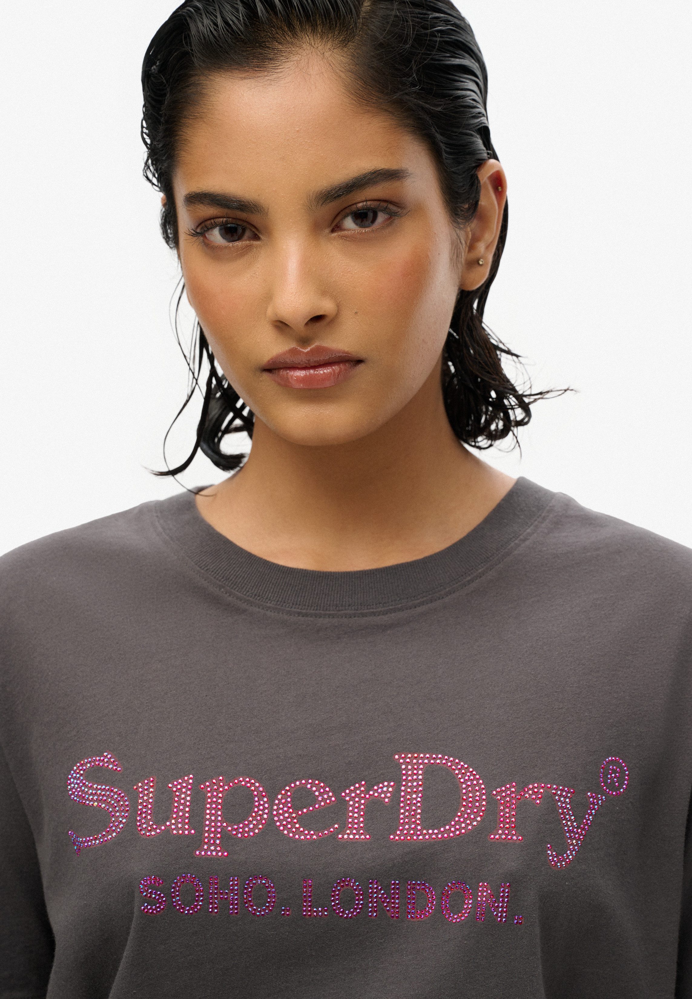 Superdry Shirt met korte mouwen VENUE METALLIC RELAXED TEE