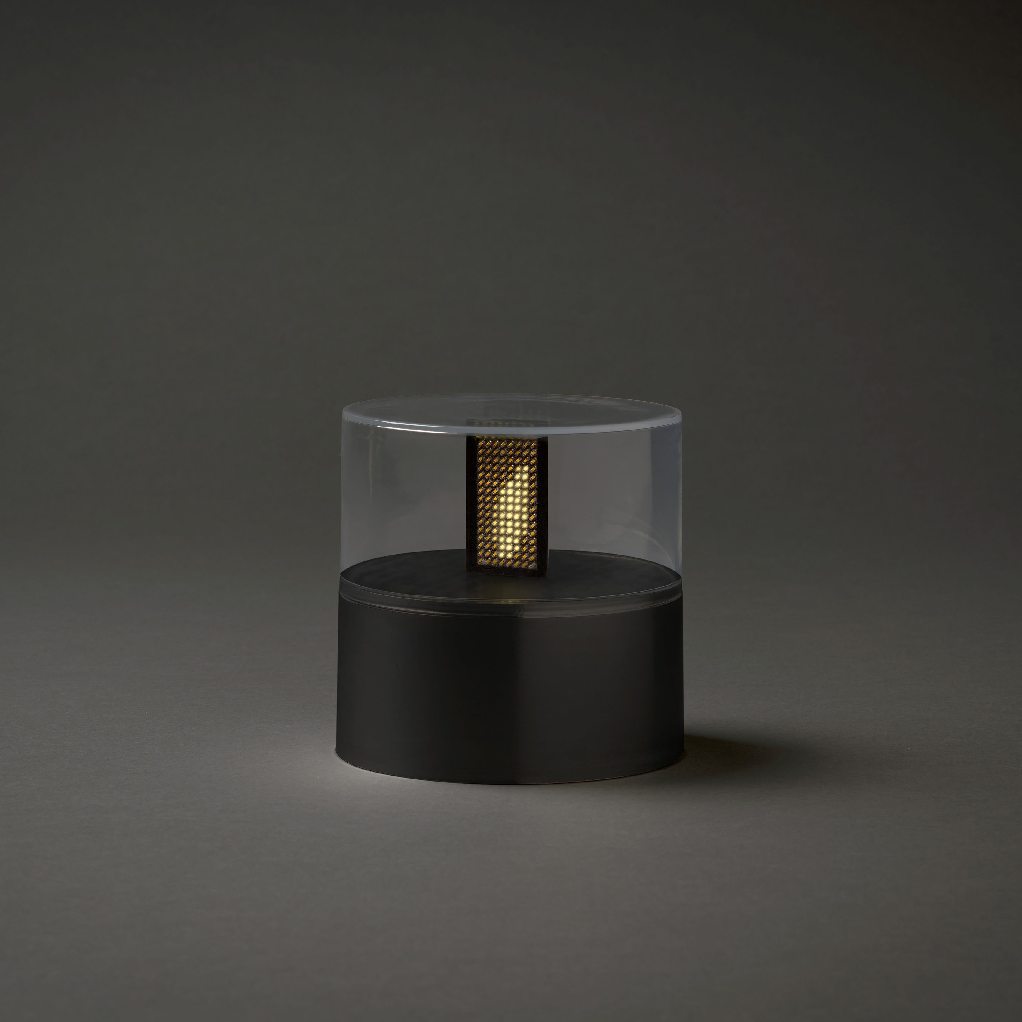 KONSTSMIDE Decoratieve ledverlichting Led-vlam met zwarte kunststof sokkel en transparante afdekking (1 stuk)