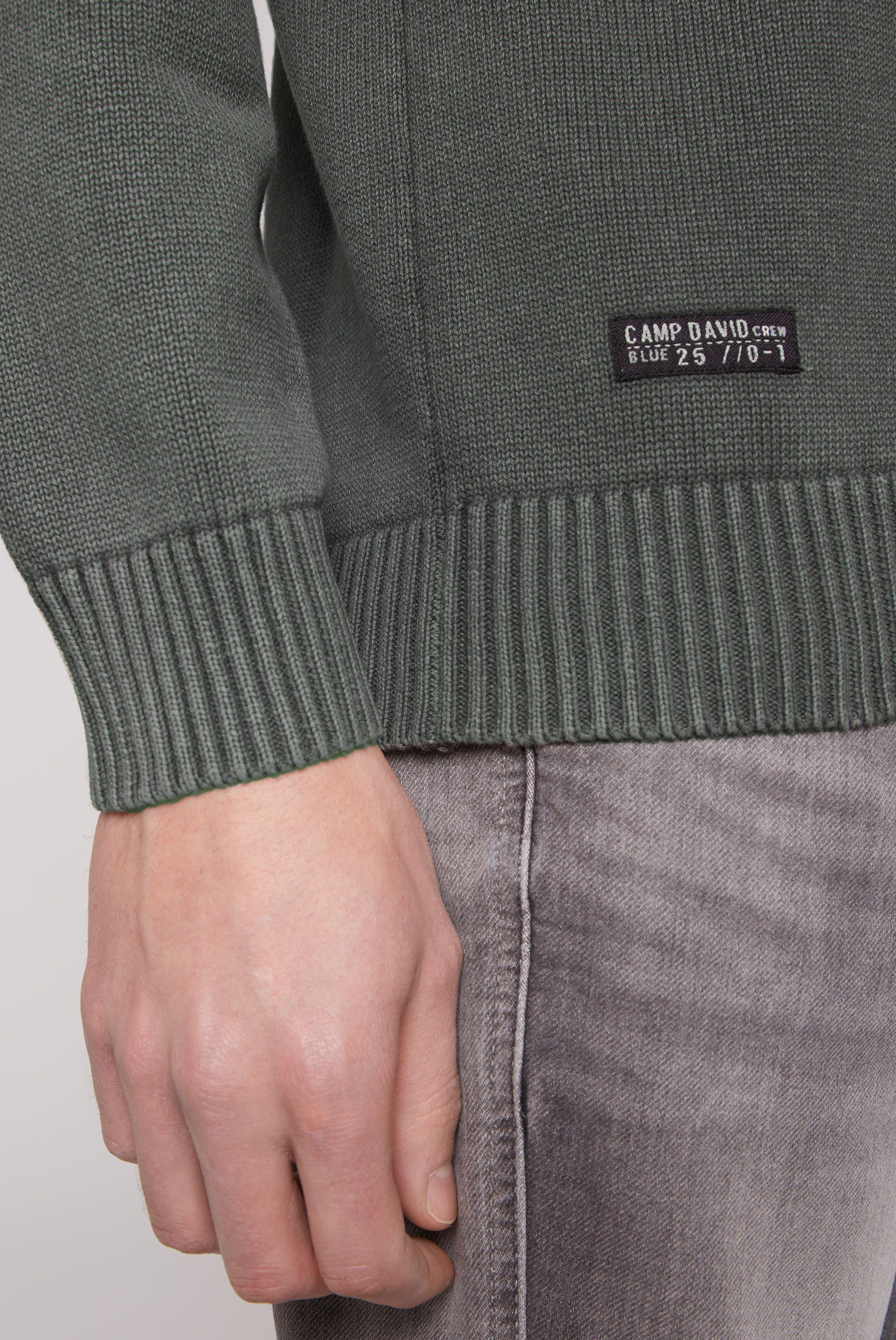 CAMP DAVID Gebreide trui met logo-prints voor en achter