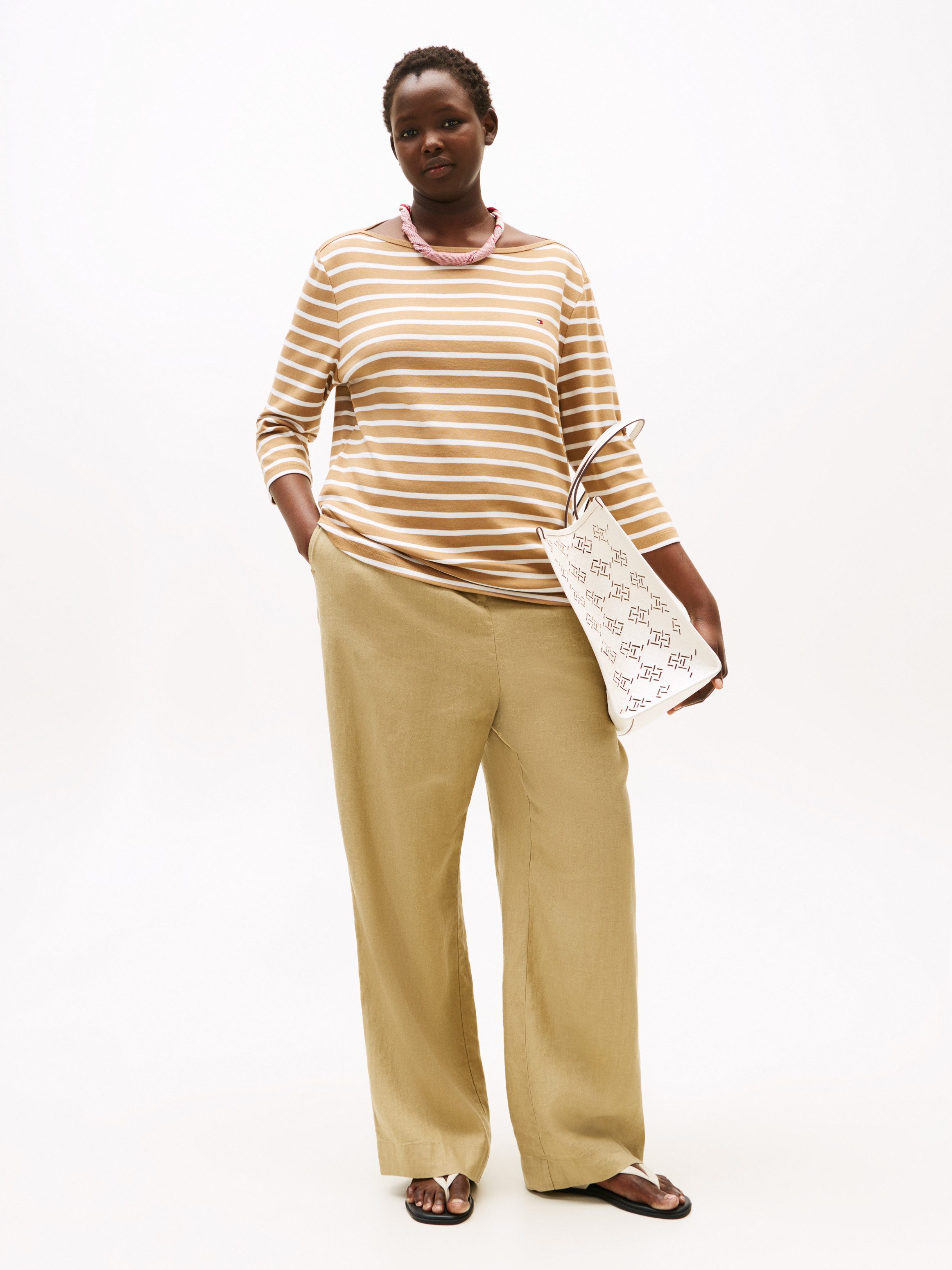 Tommy Hilfiger Curve Linnen broek CRV ESS LINEN TAILORED STRT PANT