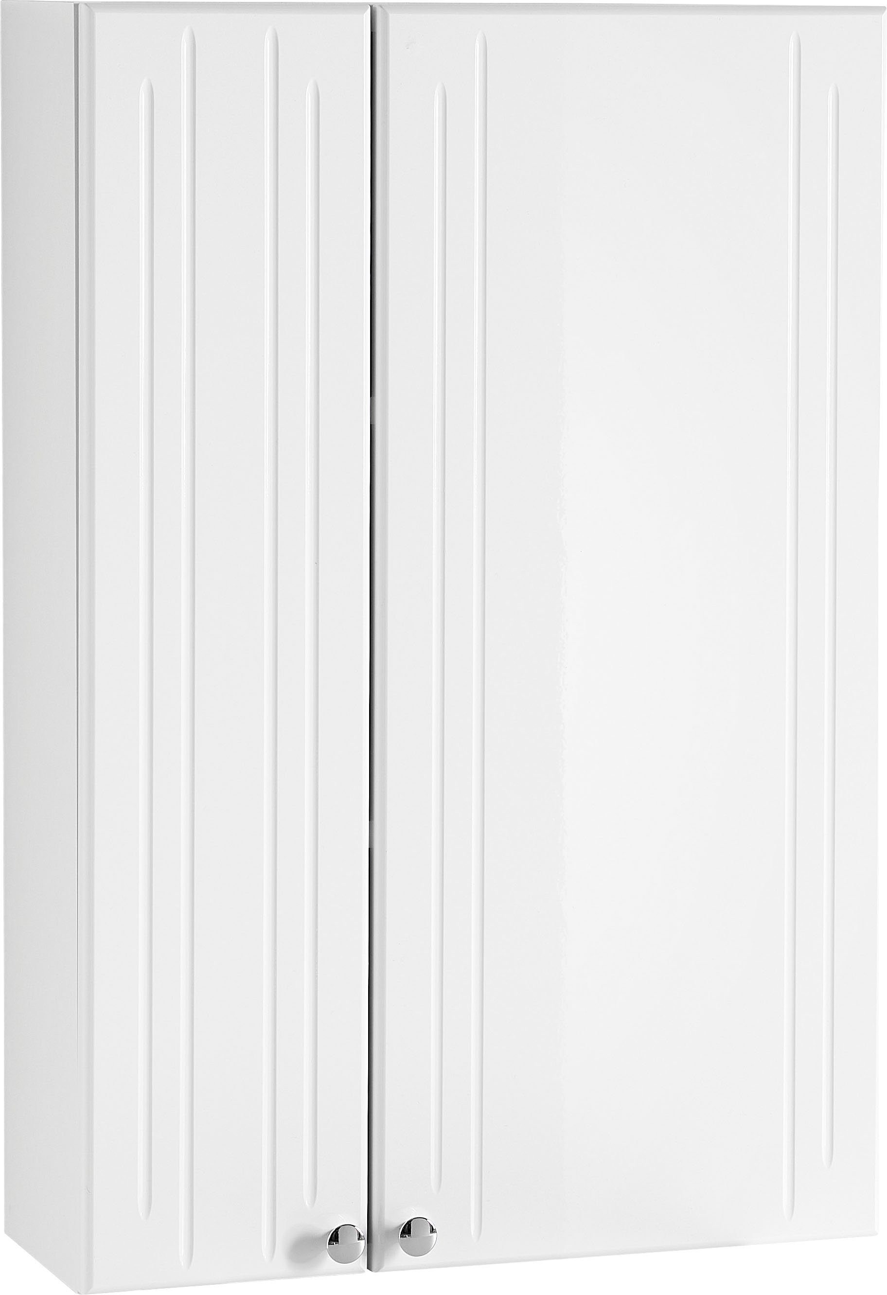 Saphir Hangend kastje Quickset 955 wand-badkamerkast 50 cm breed met 2 deuren, 2 planken opbergkasten wit