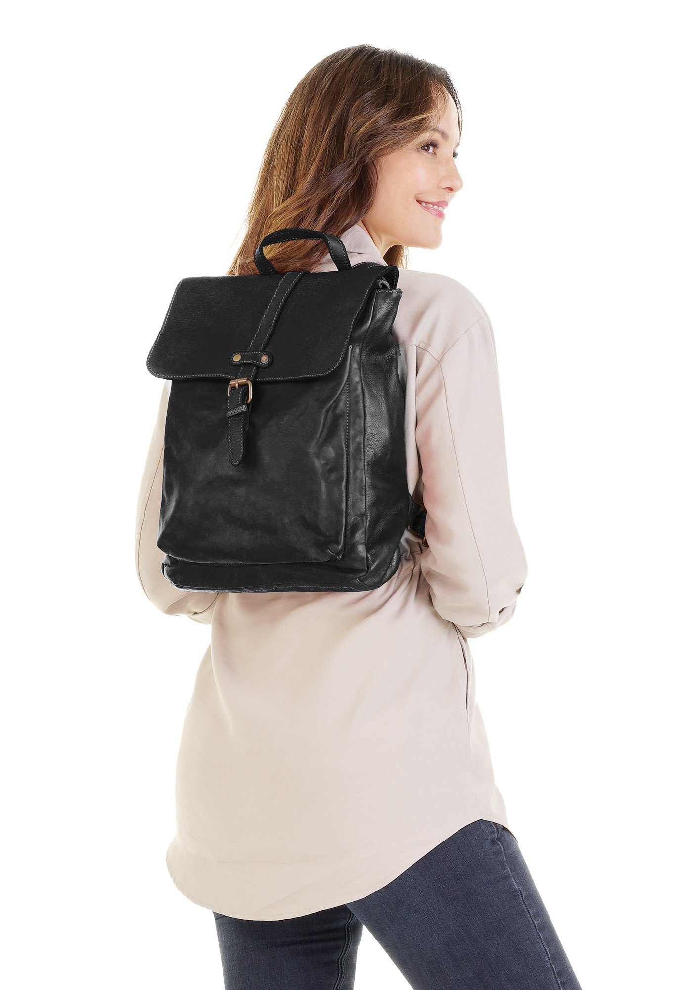 Samantha Look Rugzak echt leer, made in italy