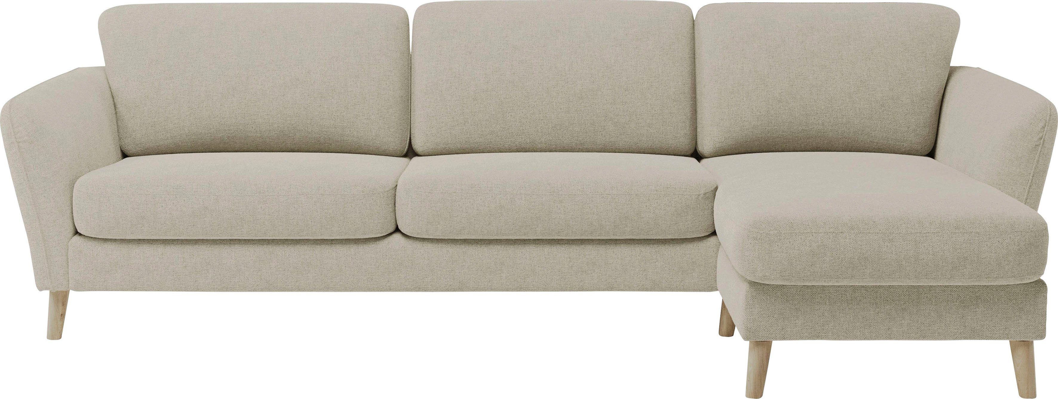 Home affaire Hoekbank MARSEILLE (279/152cm), L-vorm, rec. rechts/links, verschillende bekledingen Massief houten poten van eiken, in verschillend overtrekken en kleurvarianten