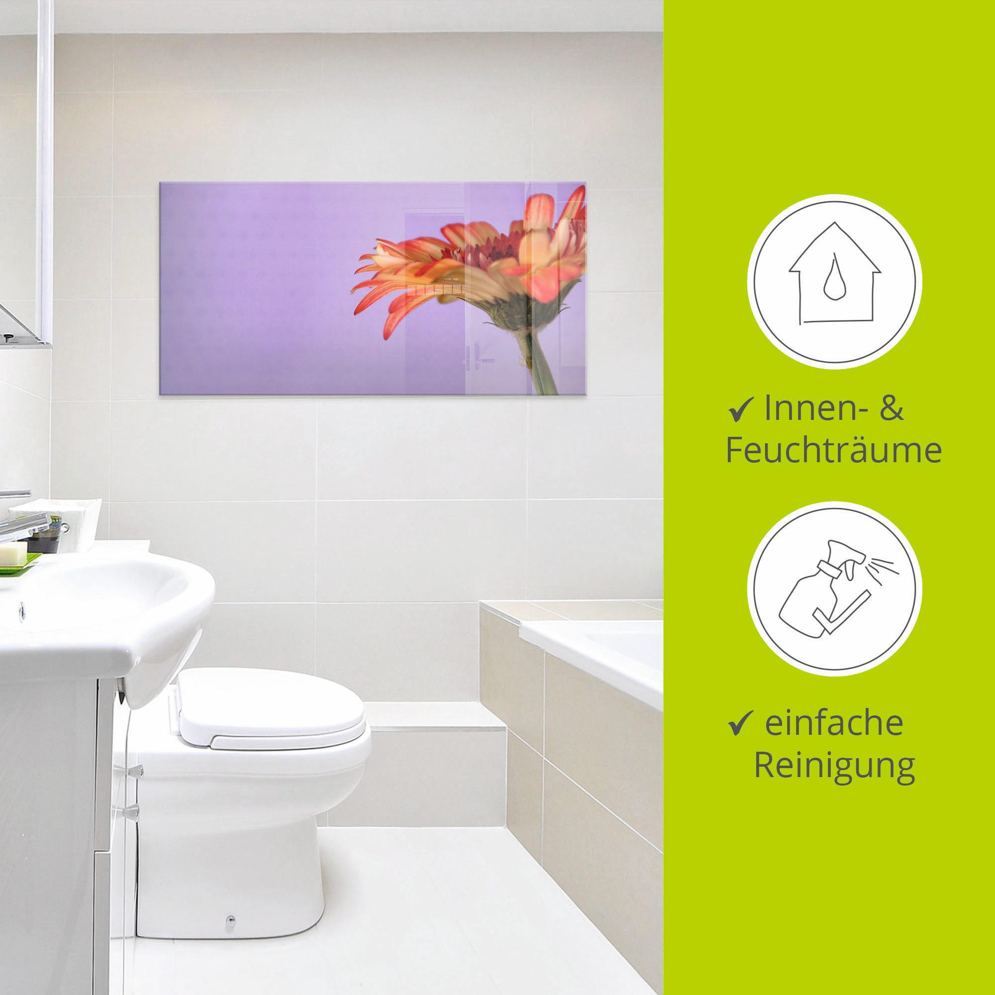 Artland Print op glas Bloem in verschillende maten