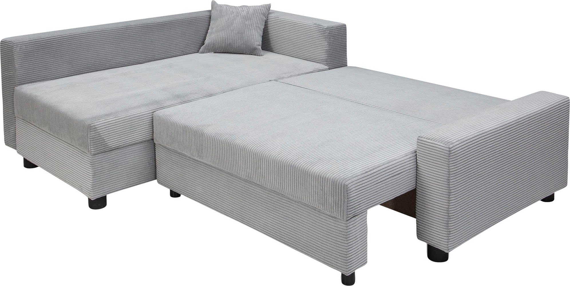 COLLECTION AB Hoekbank Parma L-vorm met slaapfunctie en bedlade, inclusief kussens, bonell-federkern