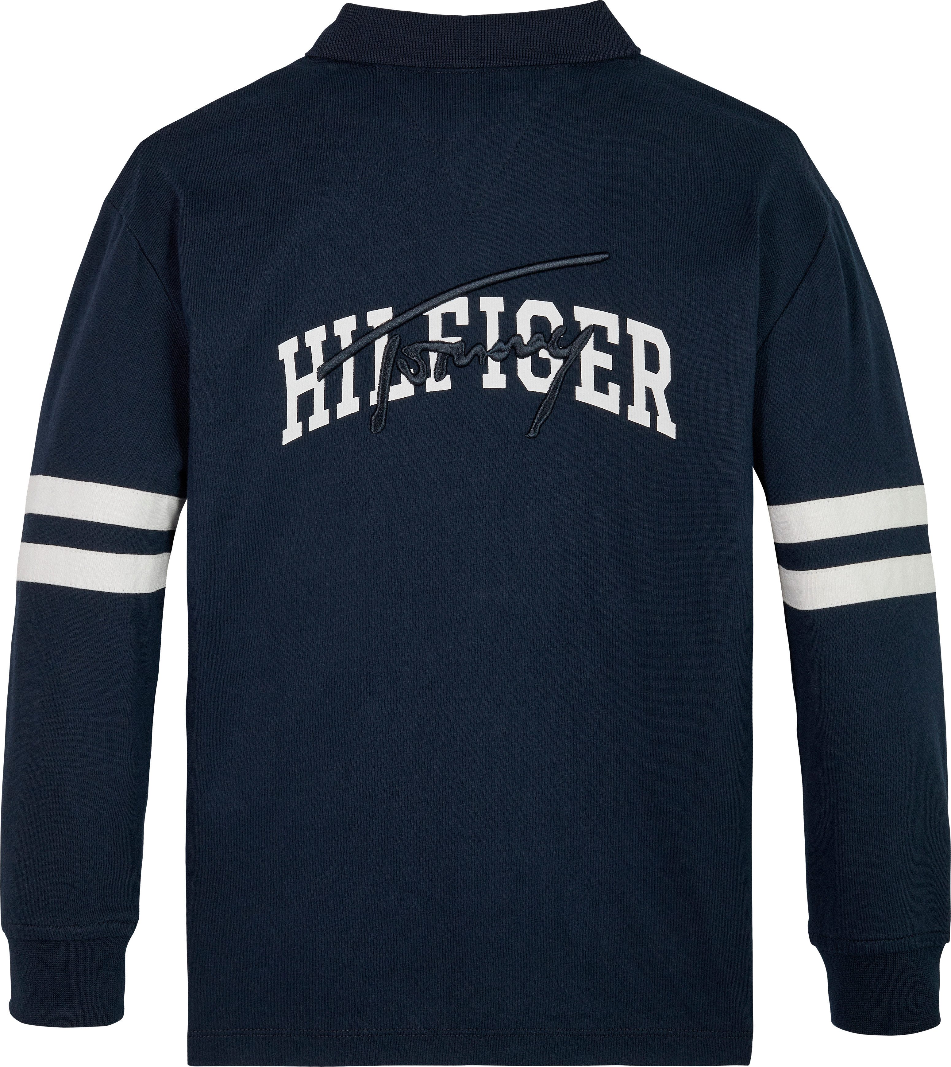 Tommy Hilfiger Poloshirt TH MIXED GRAPHIC POLO LS voor kinderen tot 16 jaar, met borduursel op de rug