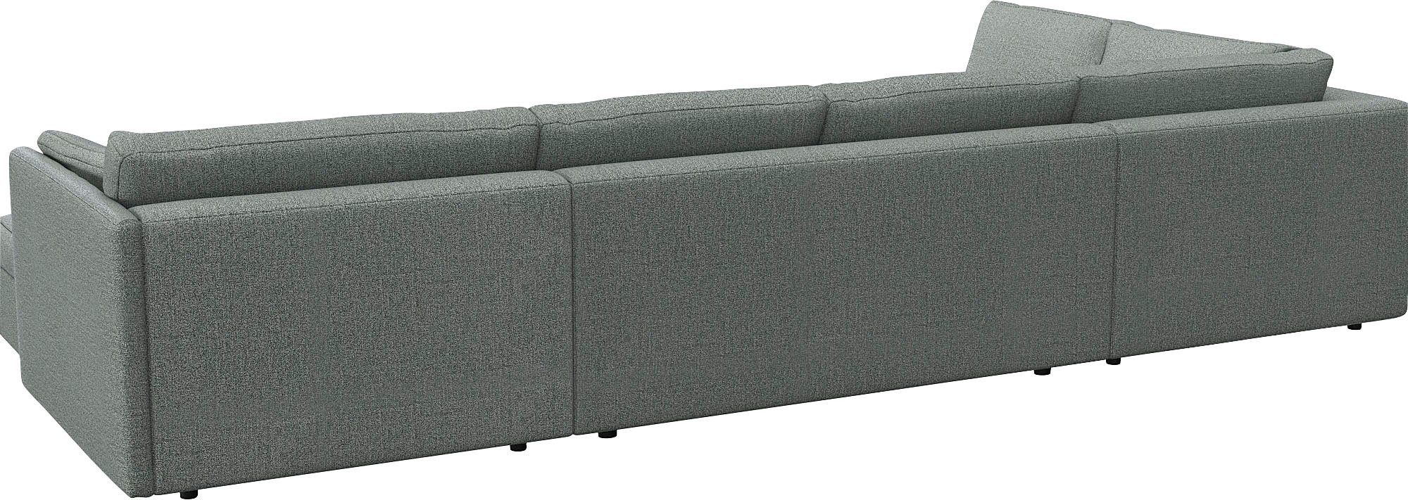 FLEXLUX Zithoek Lovane, U-vorm, comfortabel en comfortabel Zacht en zeer comfortabel, grote zitdiepte op koudschuim, inclusief sierkussen