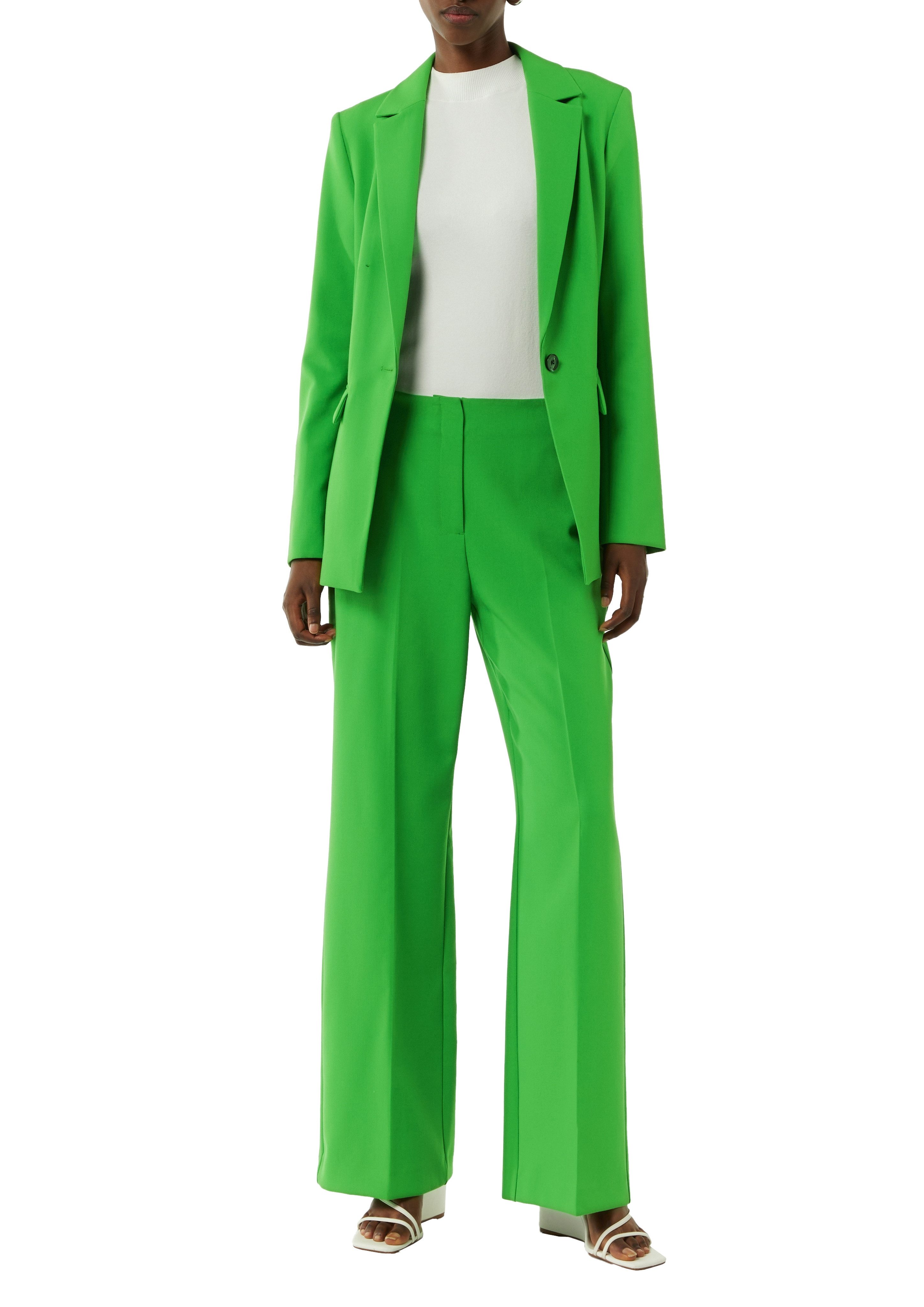 Comma Lange blazer met een diepe v-hals