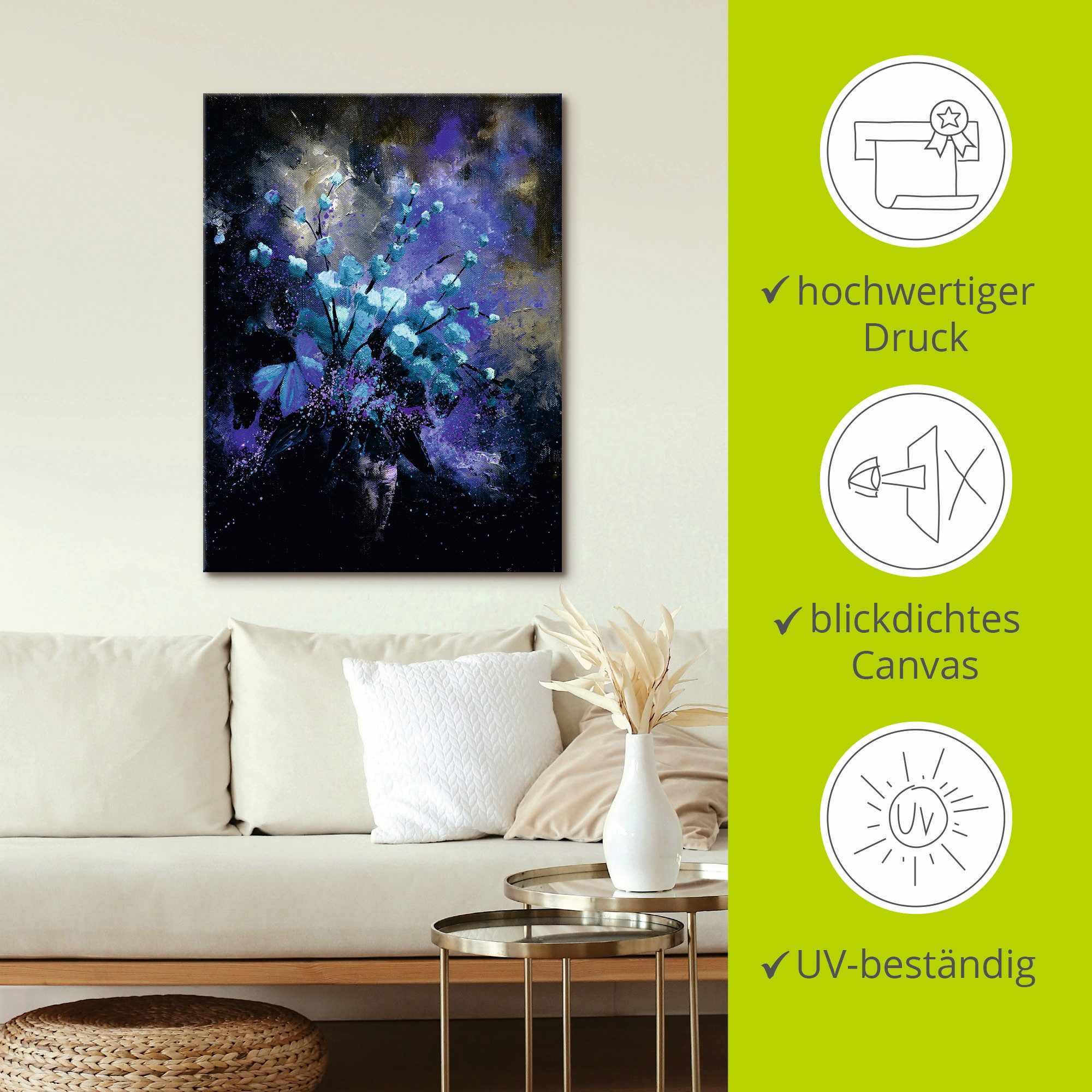 Artland Artprint op linnen Stilleven bloemen II gespannen op een spieraam