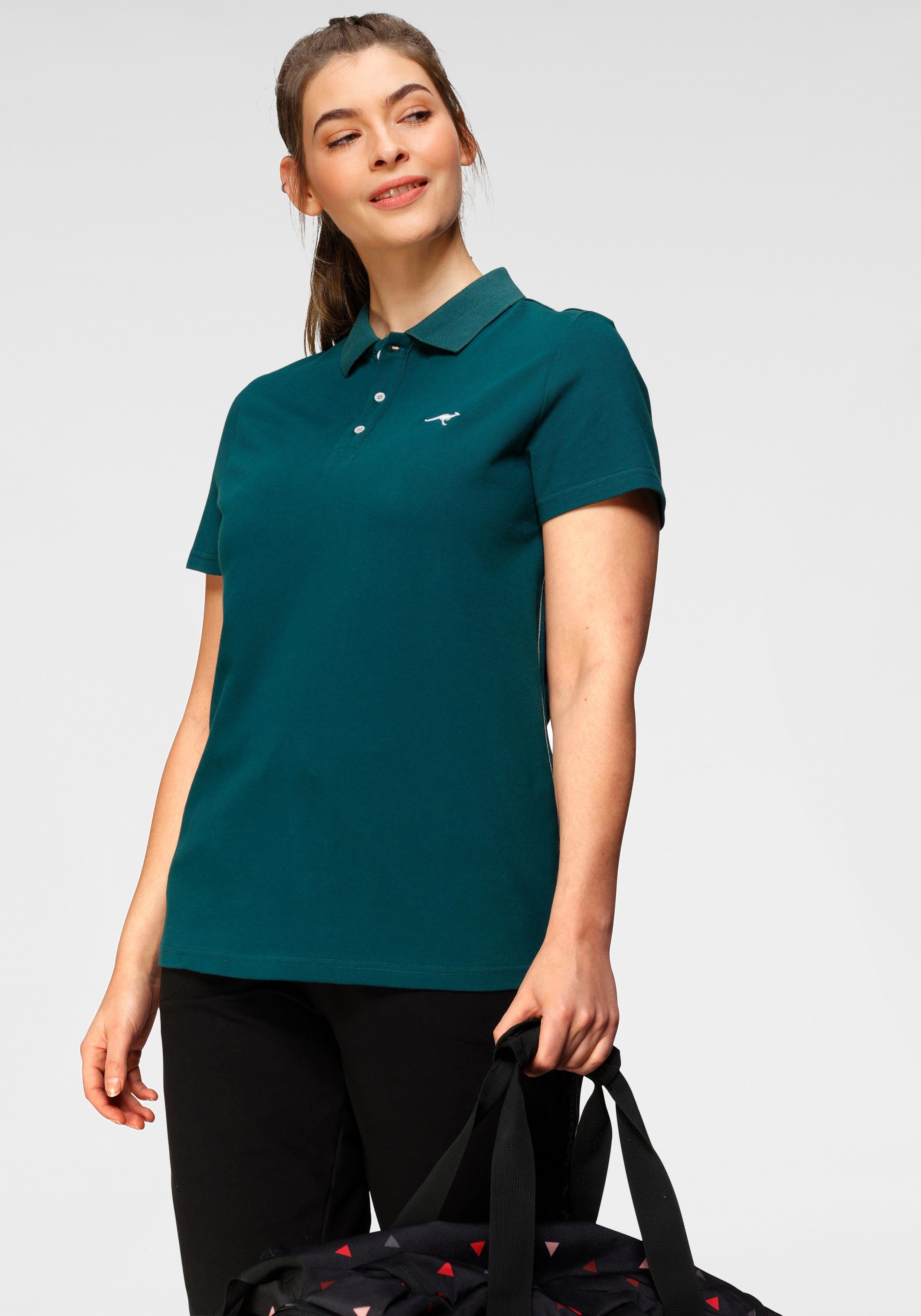KangaROOS Poloshirt Korte mouwen, effen, polokraag, van katoen