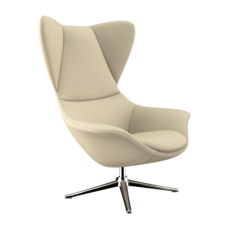 FLEXLUX Oorfauteuil Stilo relaxstoel, TV-stoel Solitaire, stijlicoon, draaibaar, aluminium basis