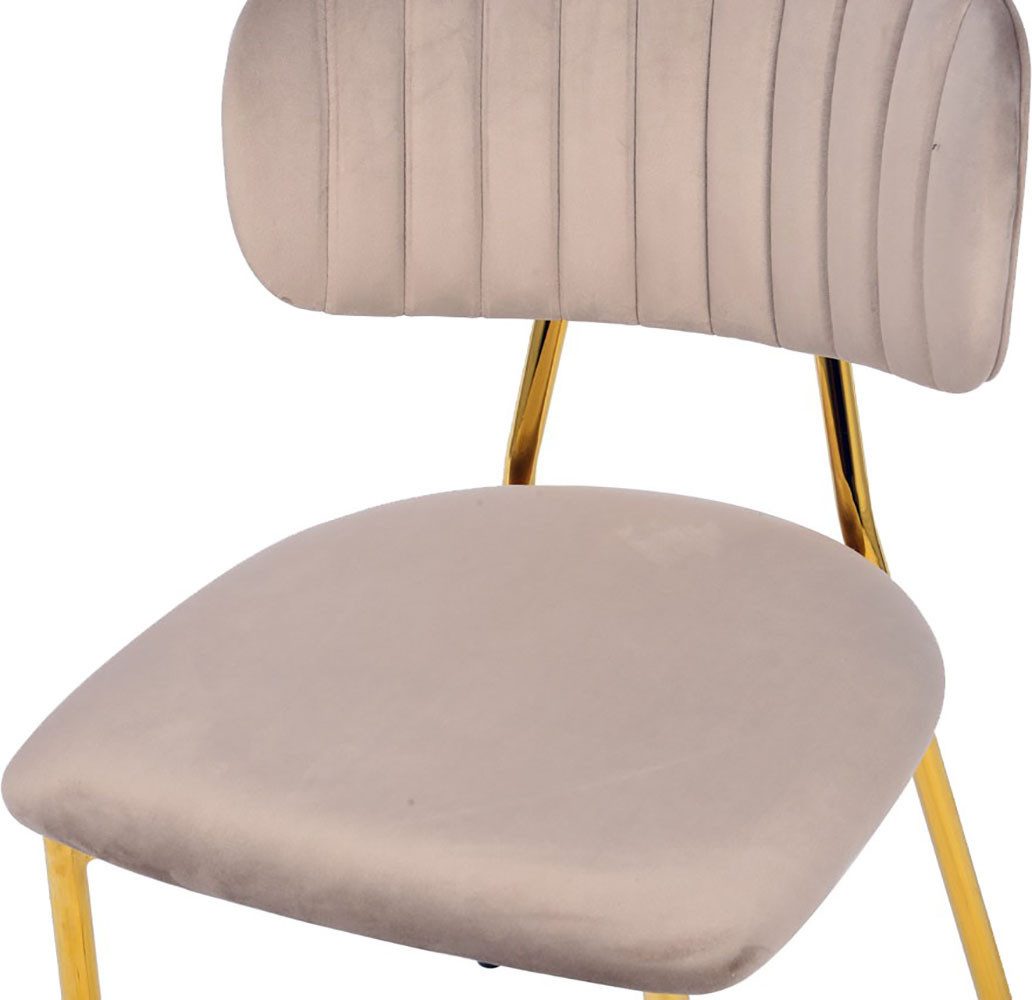 Kayoom Stoel Giselle 125 2-delige set, onderhoudsvriendelijke fluwelen bekleding met armleuningen, goudkleurige frame van roestvrij staal, fluwelen bekleding, decoratieve stiksels (set, 2 stuks)