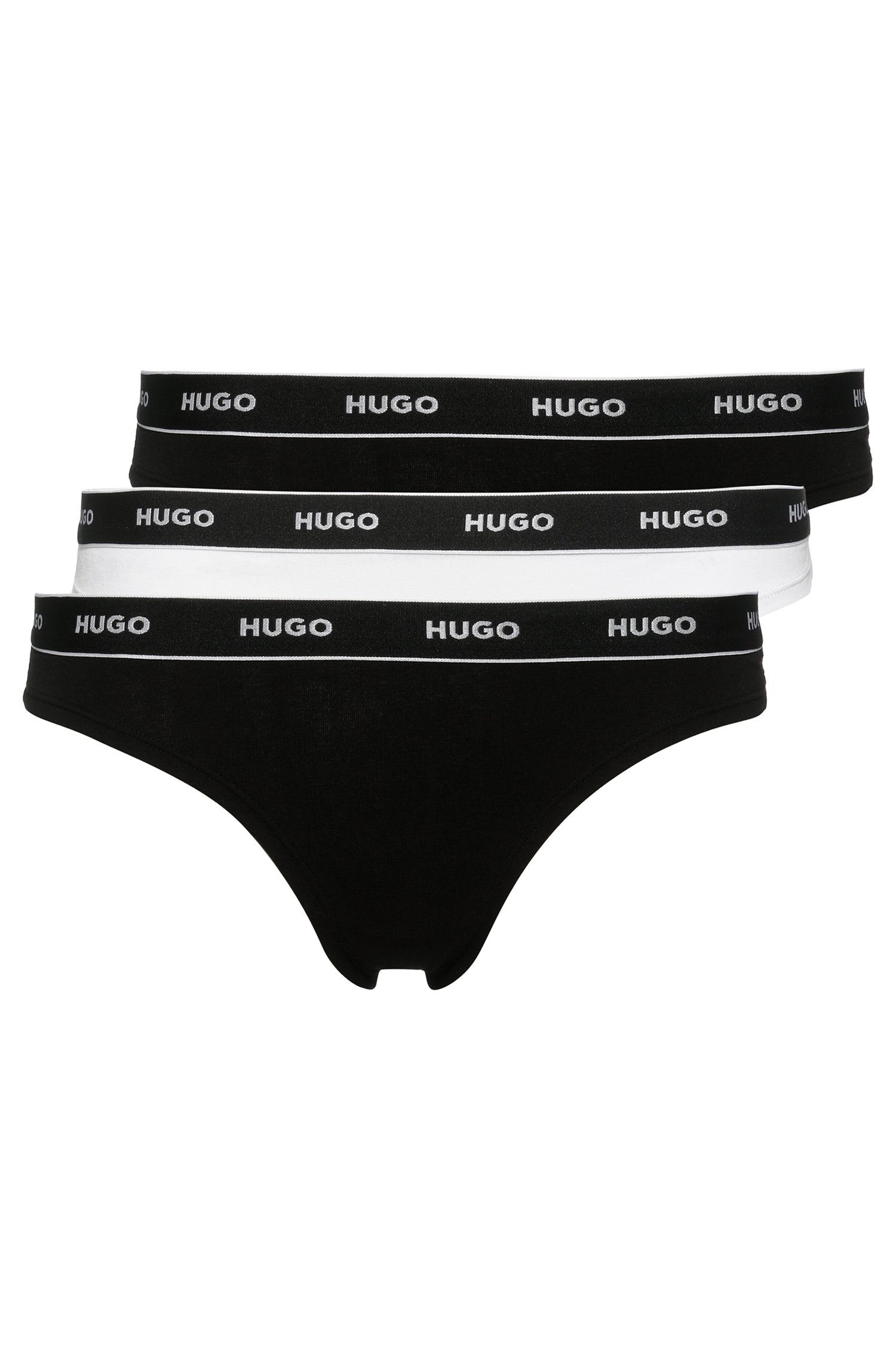 HUGO underwear String TRIPLET THONG STRIPE met hugo logo-elastisch tailleband (3 stuks)