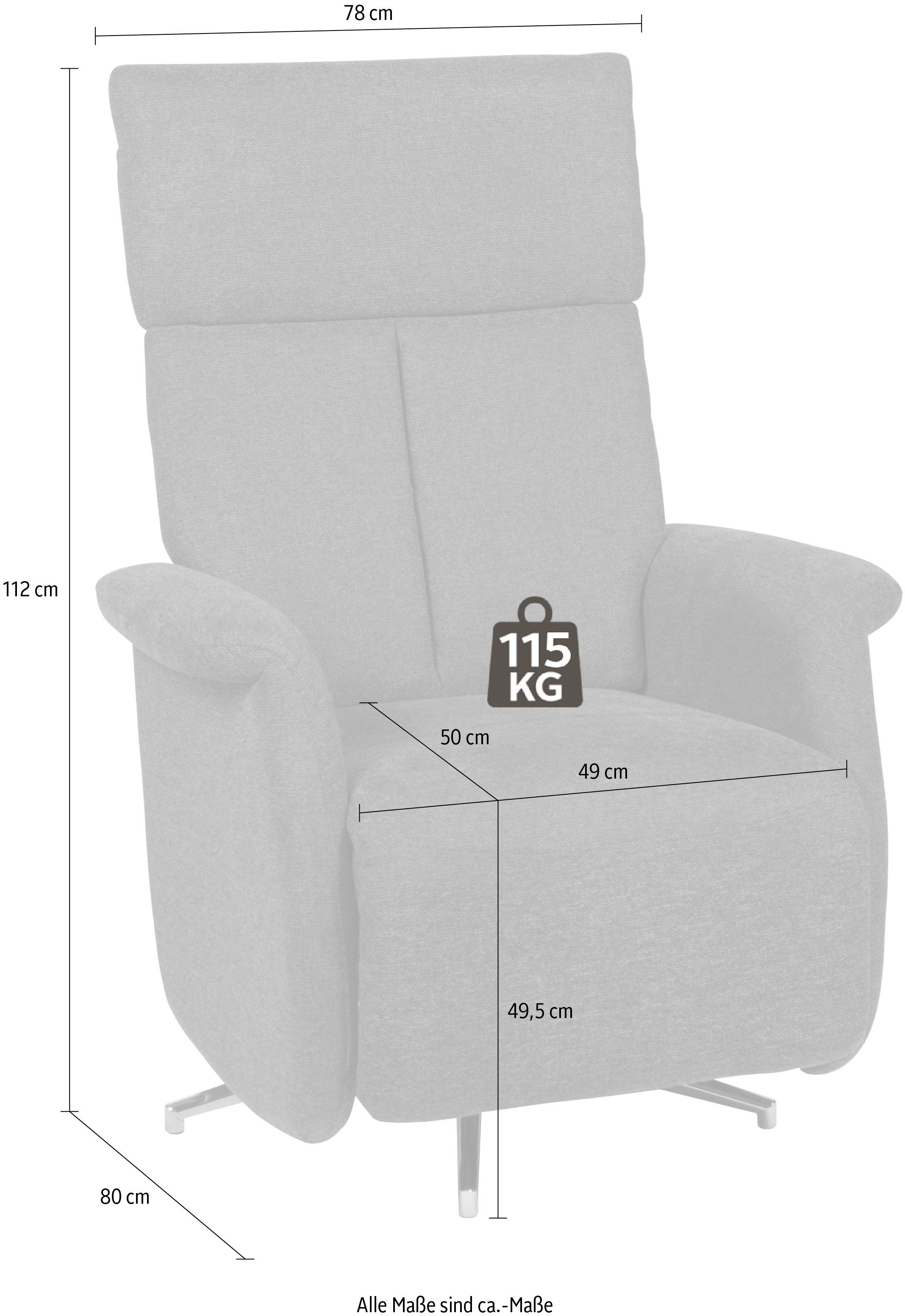 Duo Collection Relaxfauteuil Thompson met traploze verstelling van de rugleuning, relaxfunctie