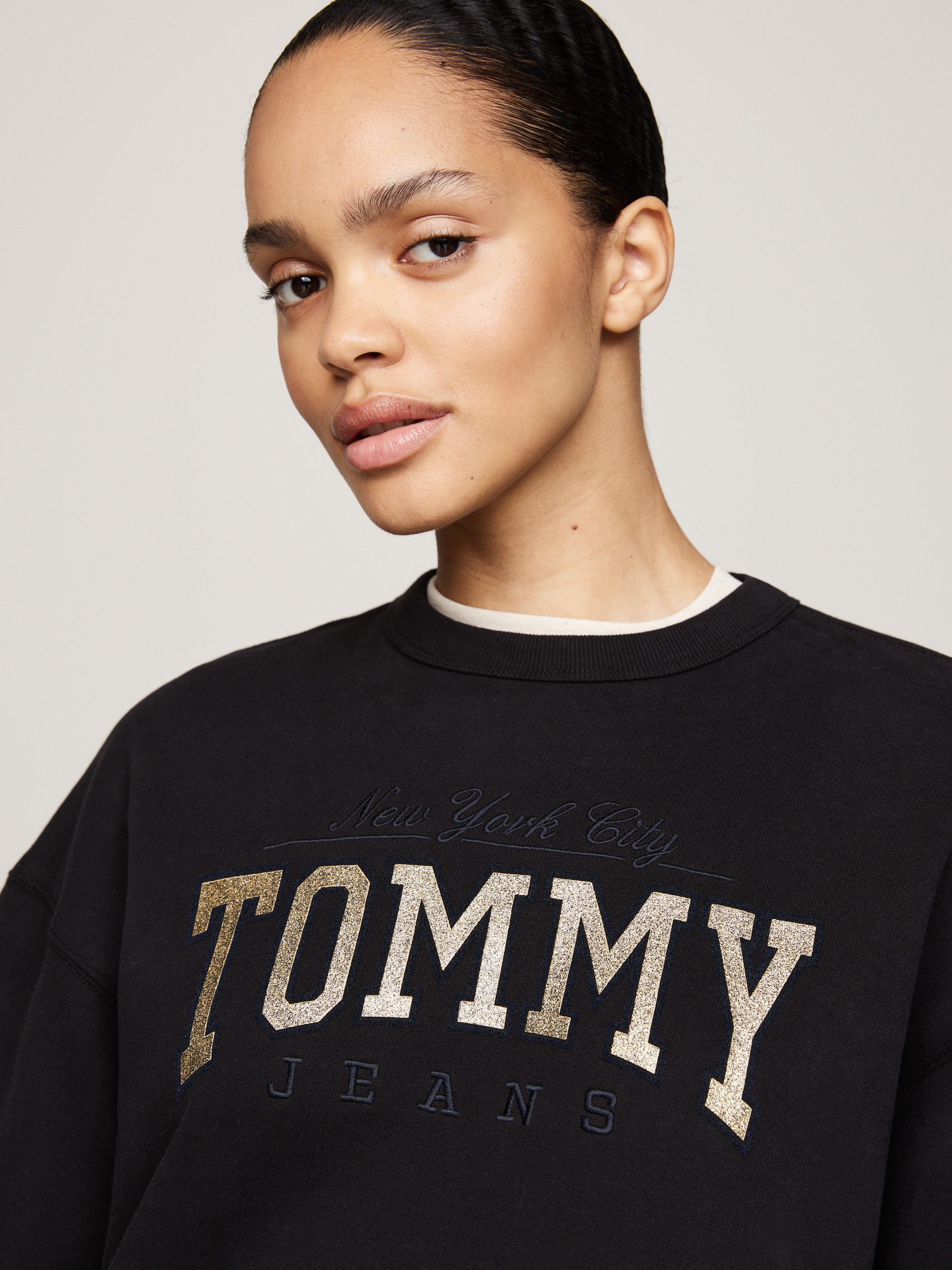 TOMMY JEANS Sweatshirt met glanzend logo