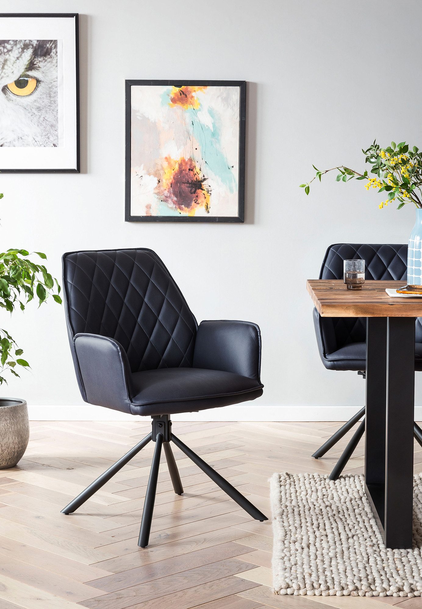 SalesFever Eethoek Stoelen met 360 graden draaiplateau onder de zitting (set, 5-delig)