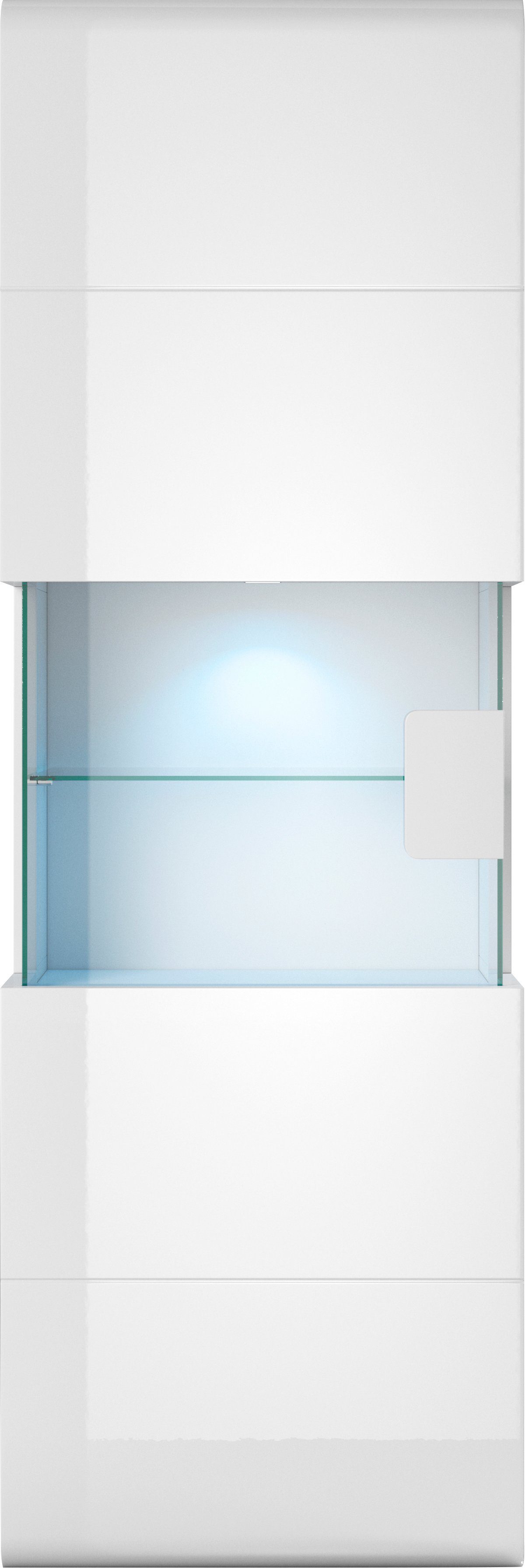 INOSIGN Hangende vitrinekast Toledo, hoogte 159 cm trendy glazen vitrine met decoratieve MDF-front Vitrine met glazen front, zonder verlichting, veel opbergruimte, hoogglans