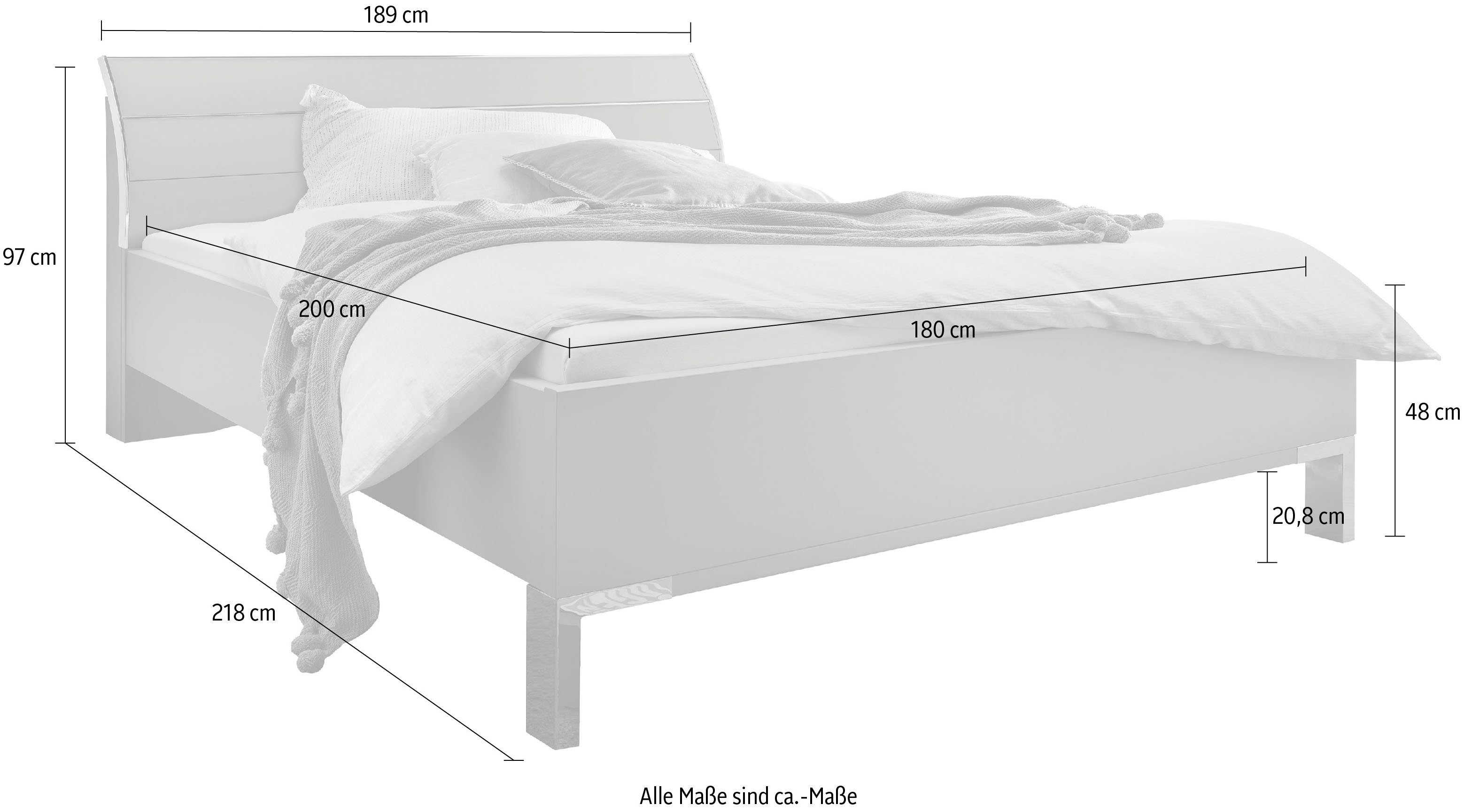 WIEMANN Futonbed Monaco, 4-voudig in hoogte verstelbaar met stijlvol houten hoofdbord, made in germany