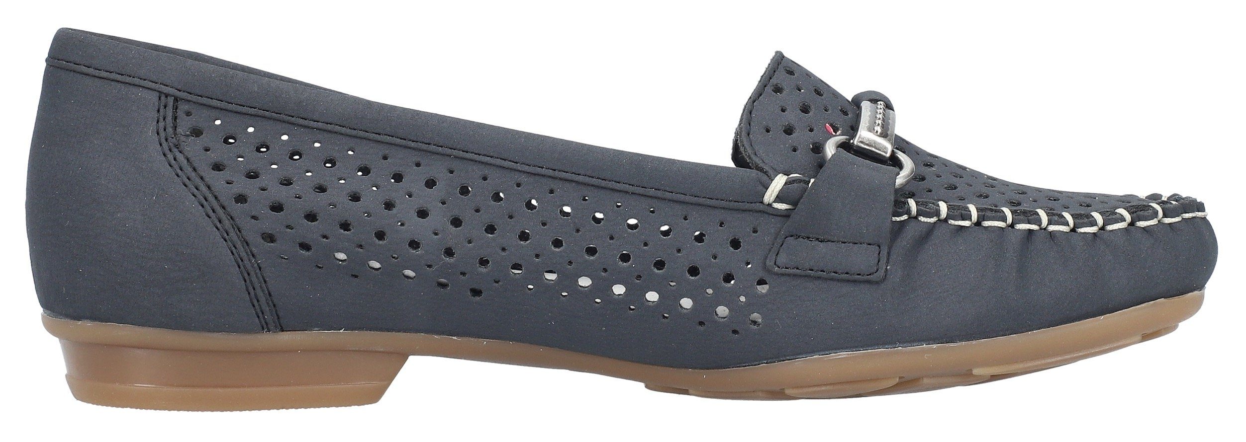 Rieker Mocassins Slipper, zomerschoen met mooie siergesp