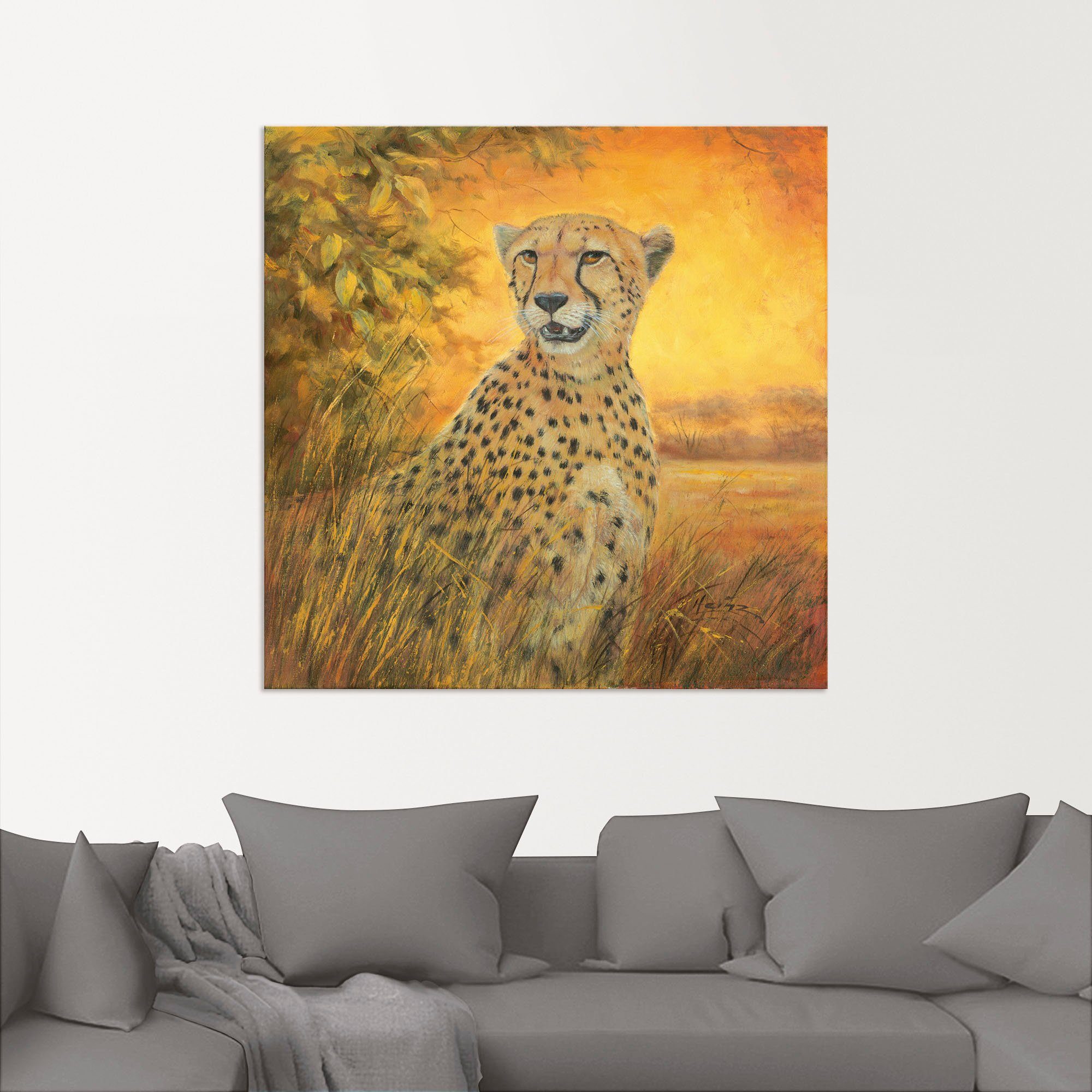 Artland Artprint Portret cheeta als artprint van aluminium, artprint voor buiten, poster in diverse formaten