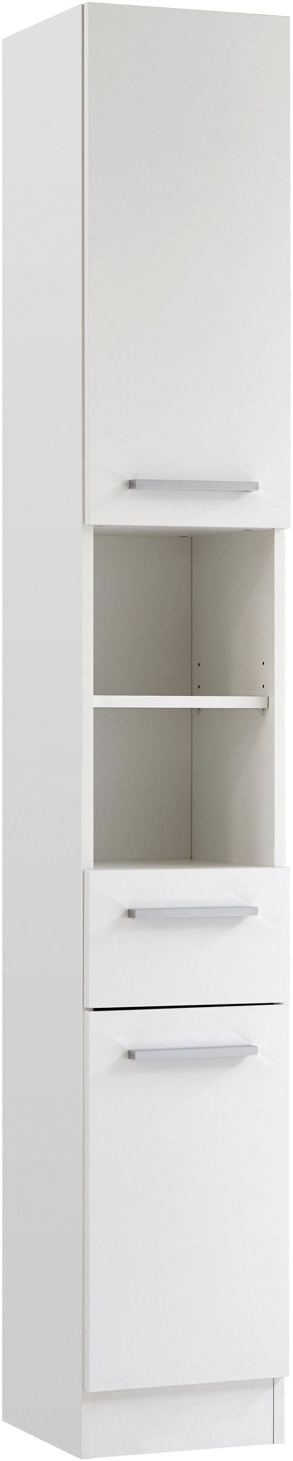 Saphir Badkamerserie Quickset 335 8-delig, wastafelonderkast met led-spiegelkast Hoge kasten, onderkasten, hangende kasten, inclusief deurdemper, 17 deuren (10-delig)