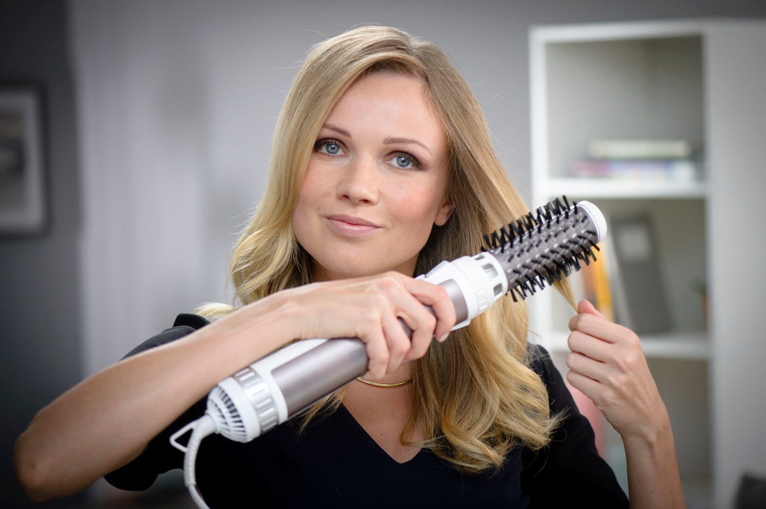Rowenta Stylingborstel met warme lucht Brush Activ Premium Care roterende warme luchtborstel, met natuurlijke haren,