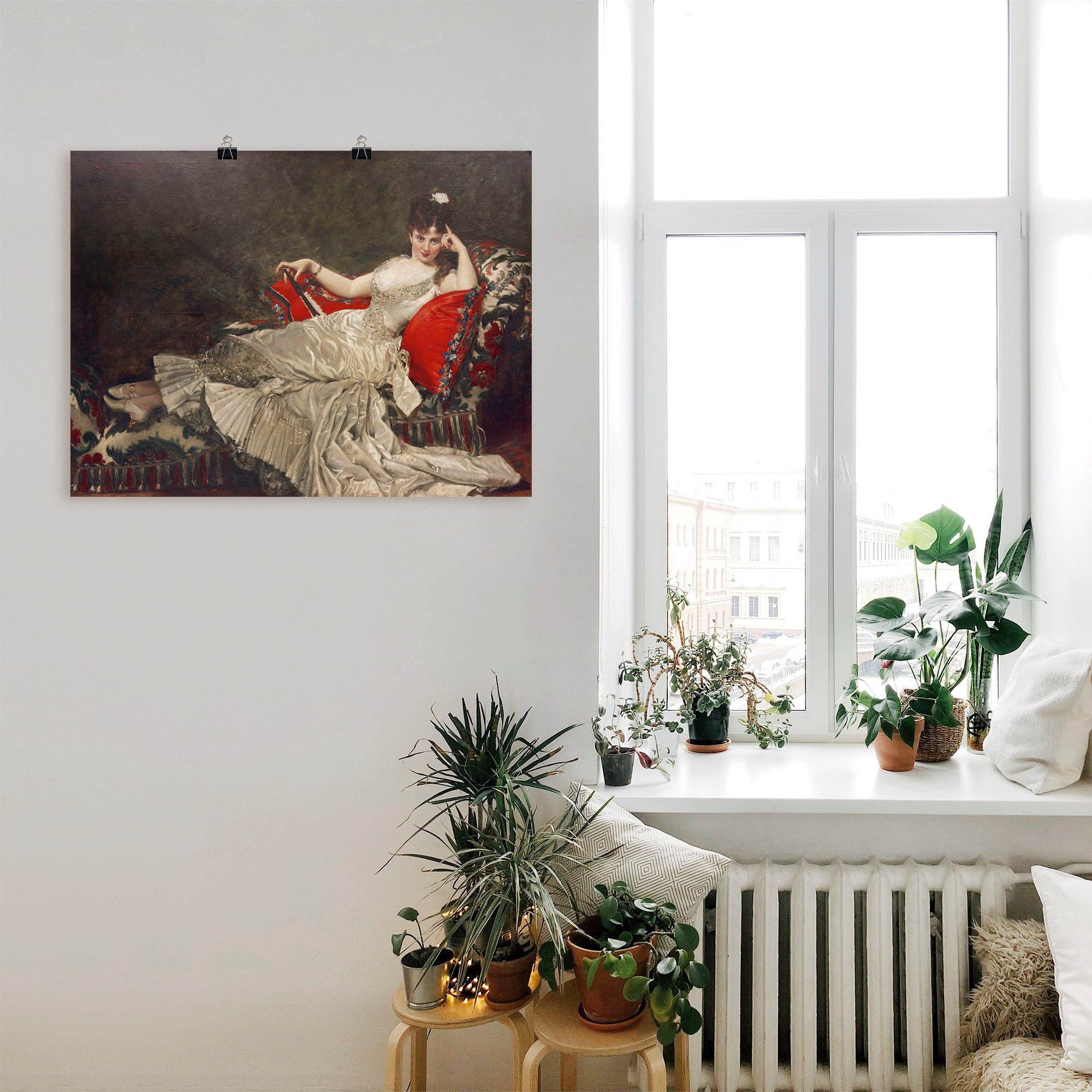 Artland Artprint Portret van Mademoiselle de Lancey als artprint van aluminium, artprint op linnen, muursticker of poster in verschillende maten