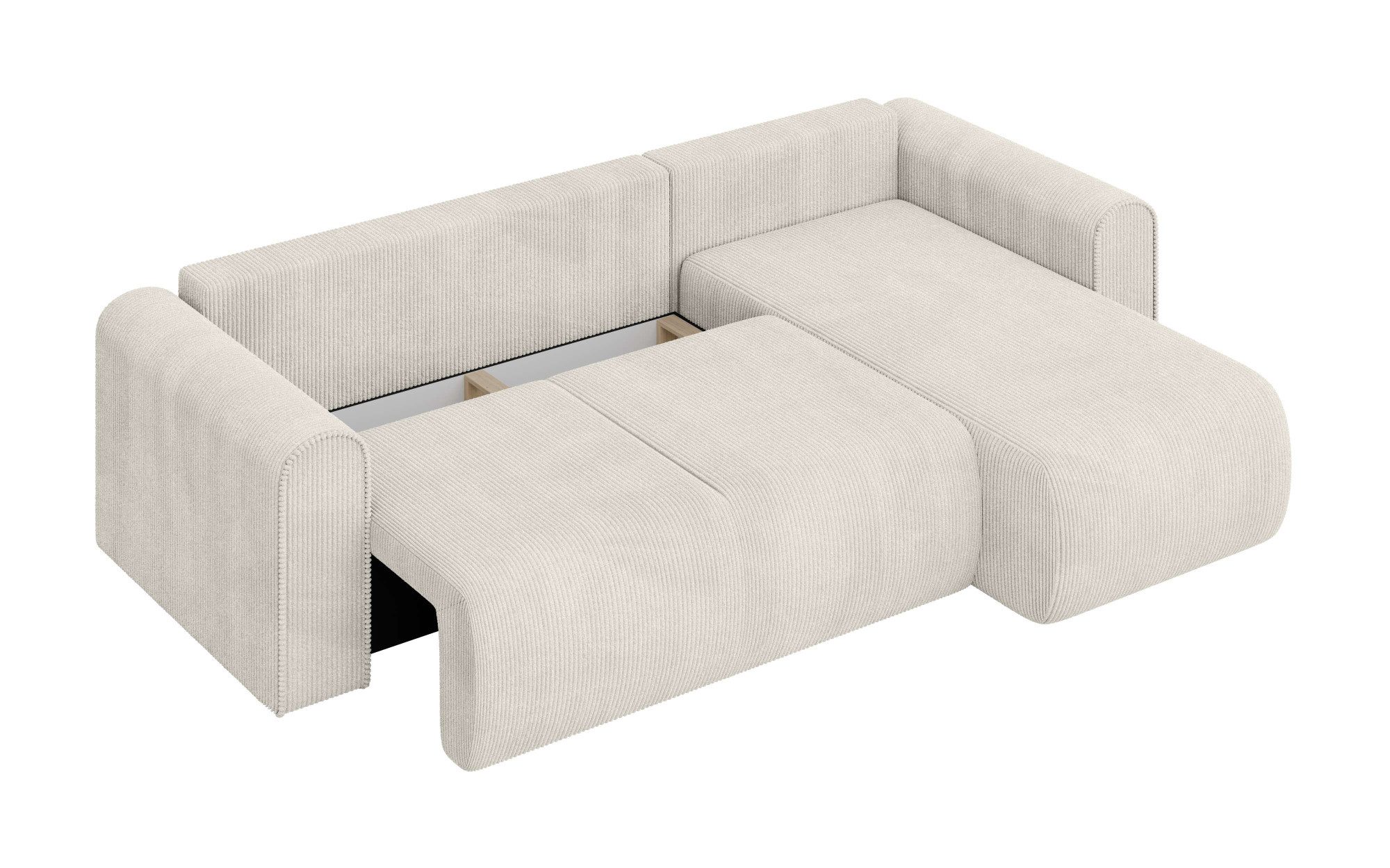 INOSIGN Hoekbank Zacharia optioneel slaapbank met opbergruimte, B/D/H 250/166/86 cm L-vorm met golfondersteuning, recamière aan beide zijden te monteren