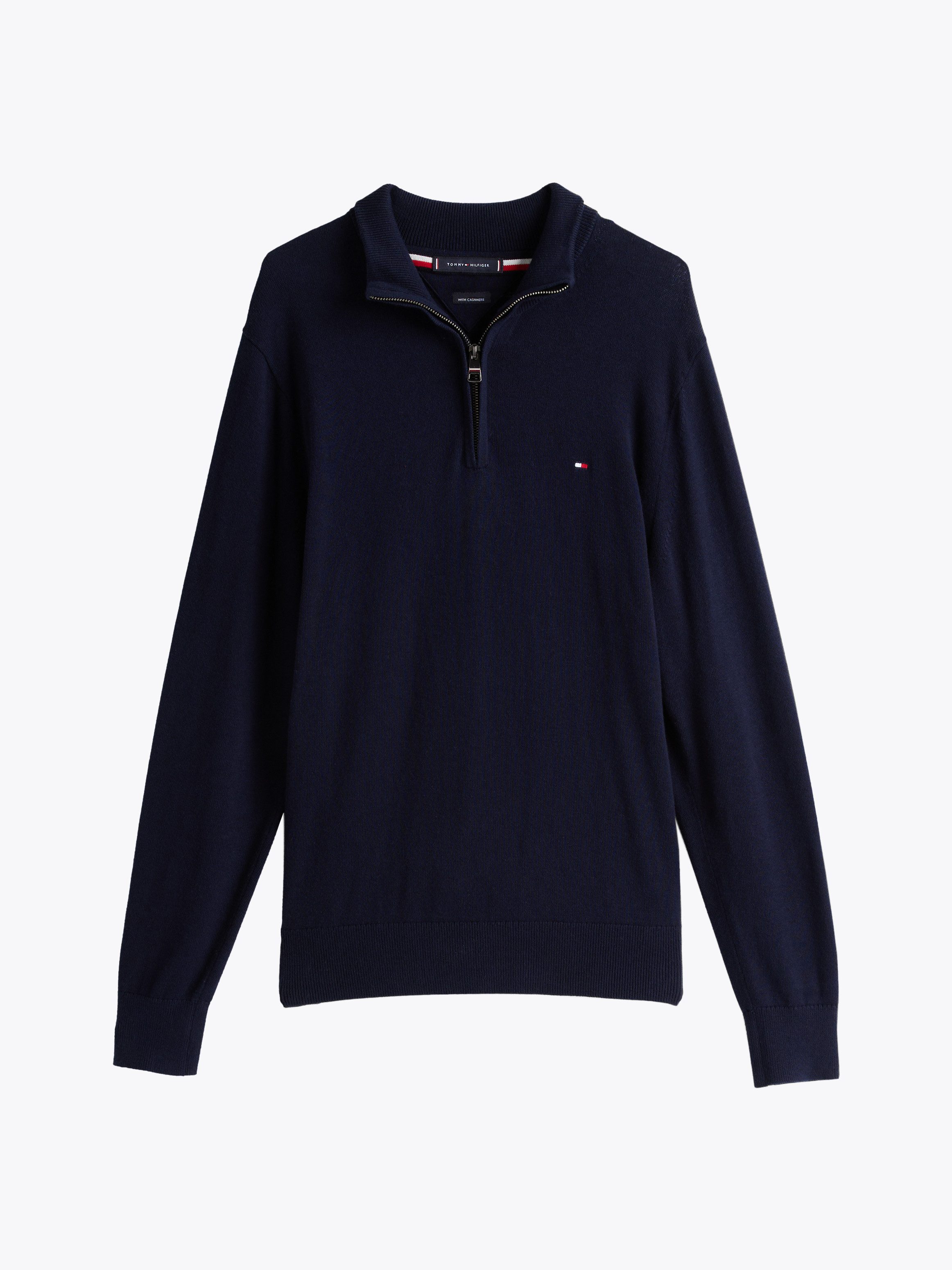 Tommy Hilfiger Schipperstrui PIMA ORG CTN CASHMERE ZIP MOCK