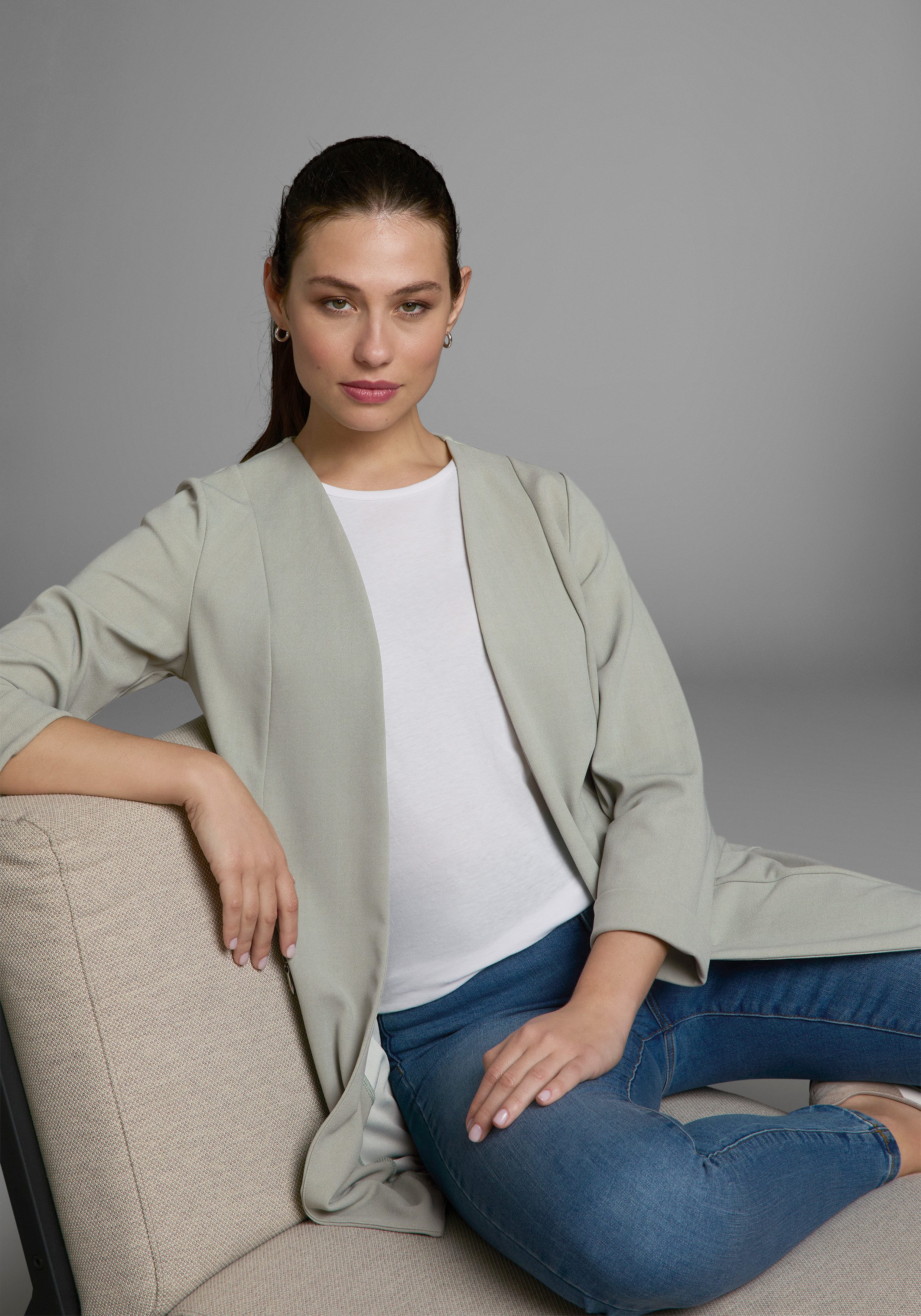 Laura Scott Lange blazer met ritssluitingen