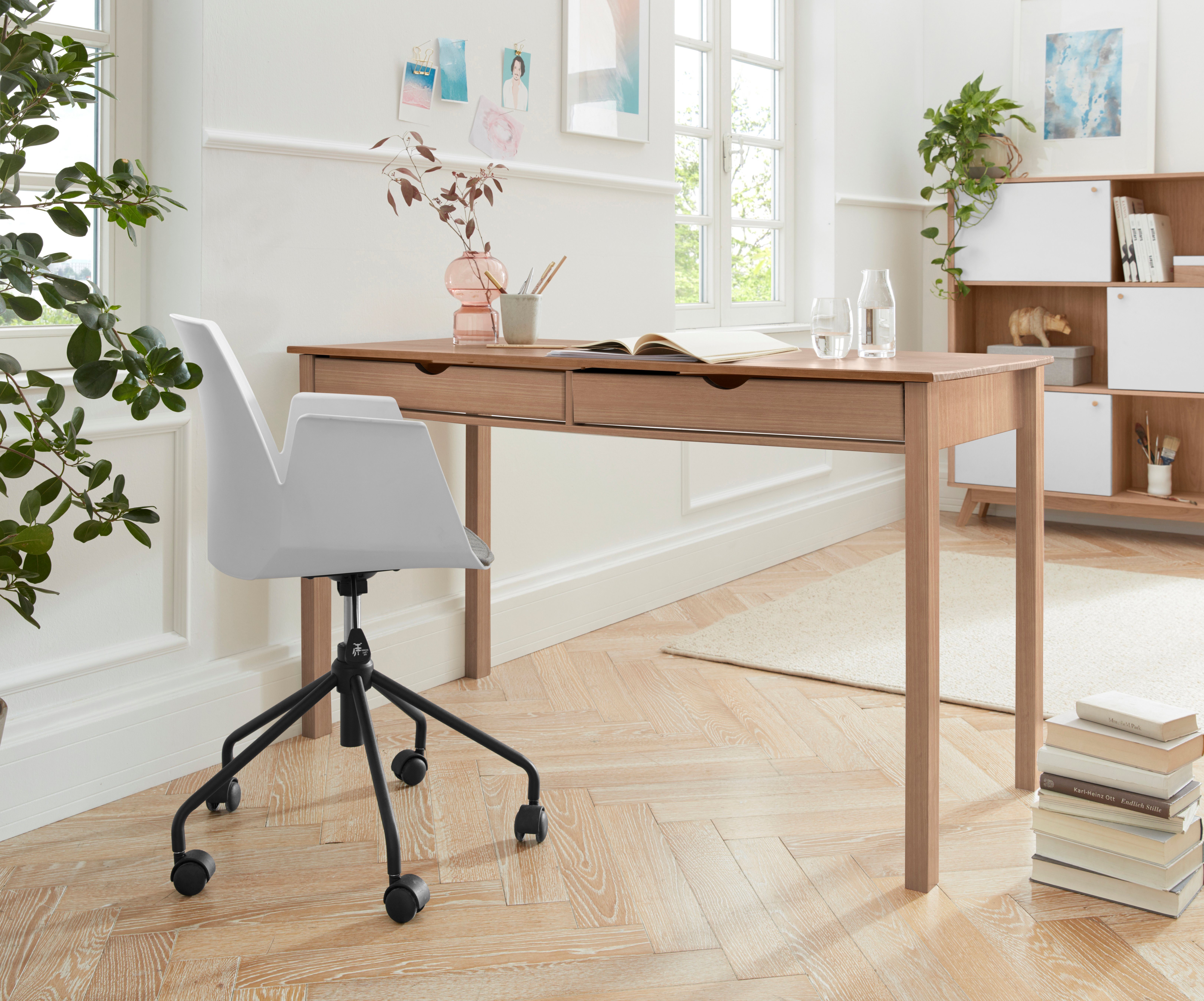 INOSIGN Bureau Gava van massief grenenhout, met praktische verzonken grepen, breedte 140 cm