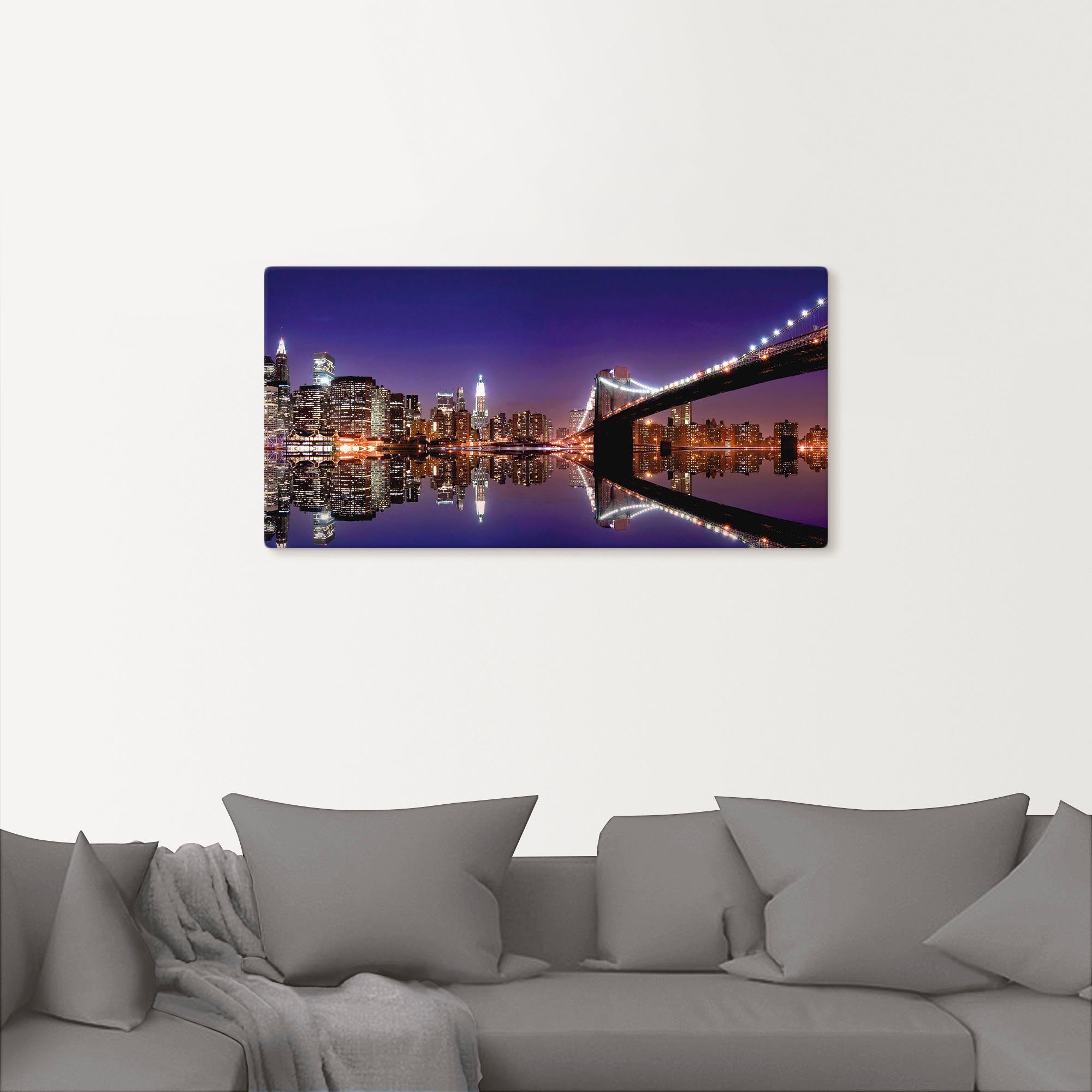 Artland Artprint op linnen New York skyline gespannen op een spieraam